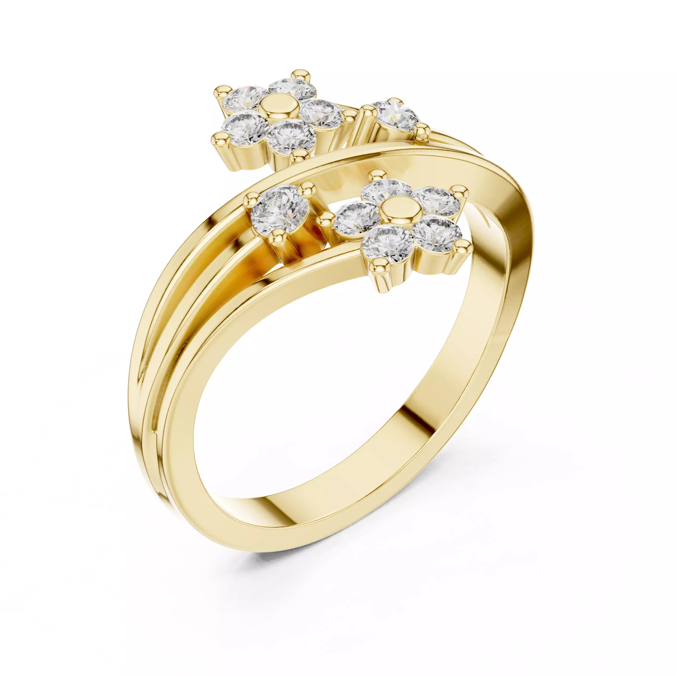 Round Diamond Ring 3D print model_13