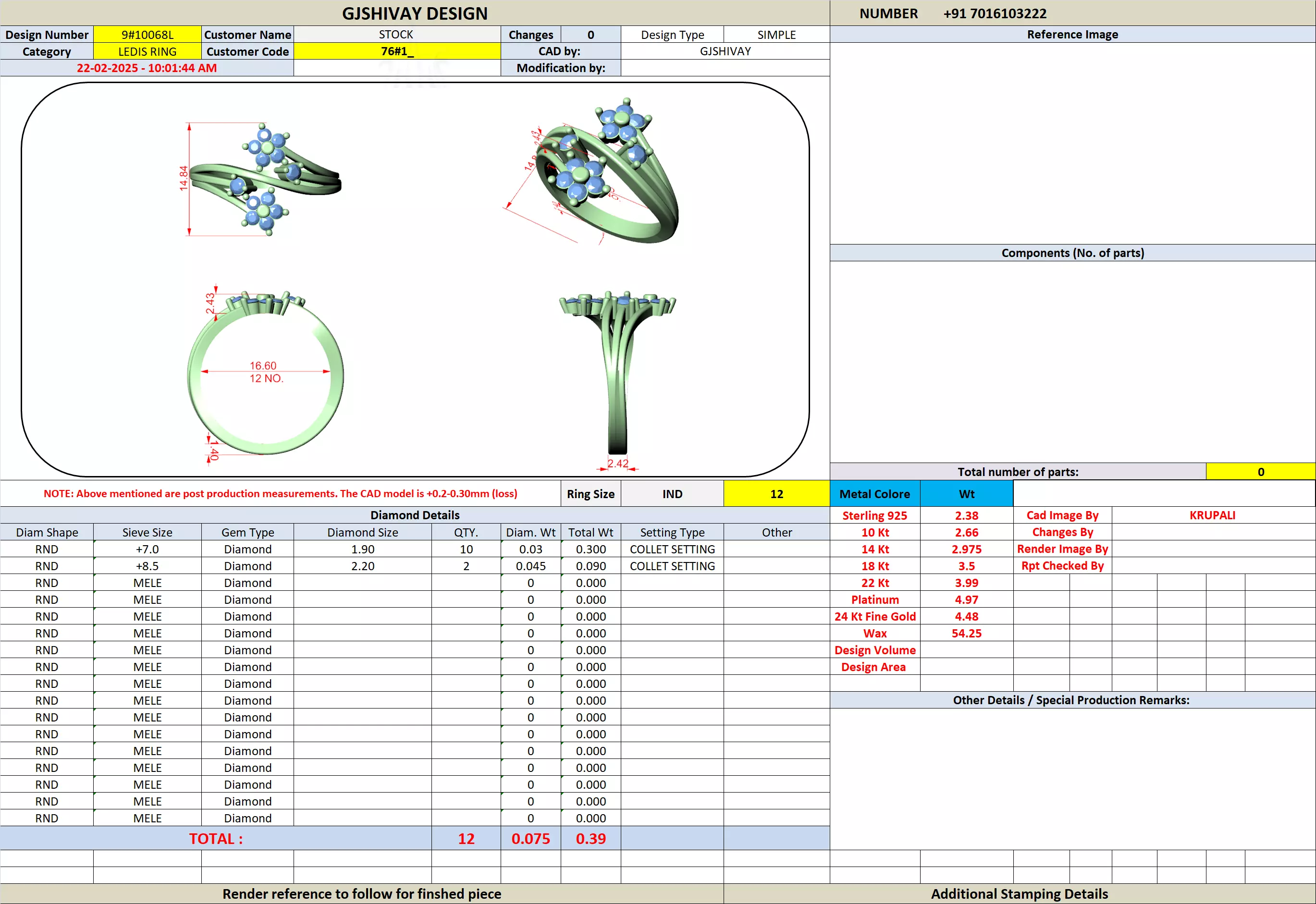 Round Diamond Ring 3D print model_9