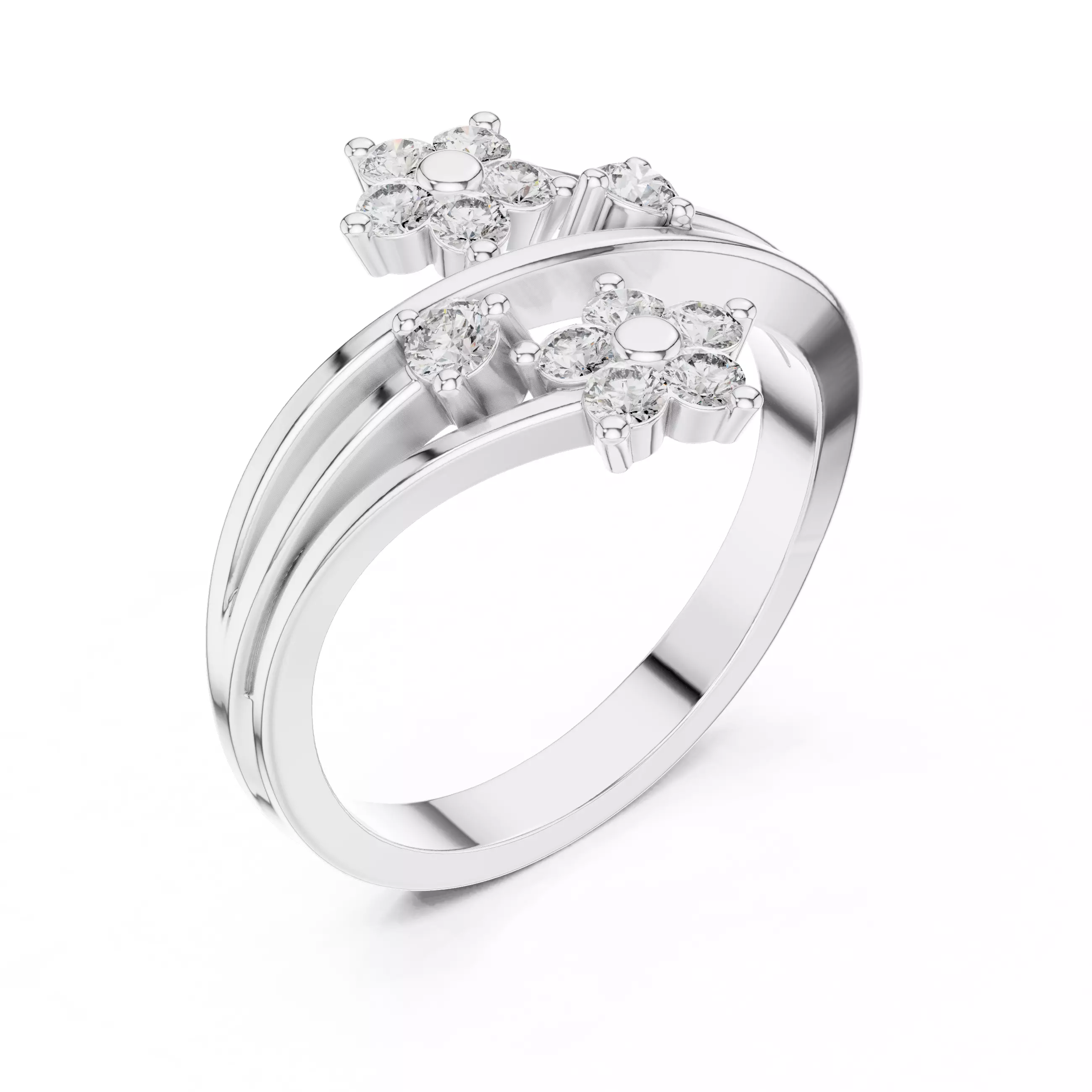 Round Diamond Ring 3D print model_11