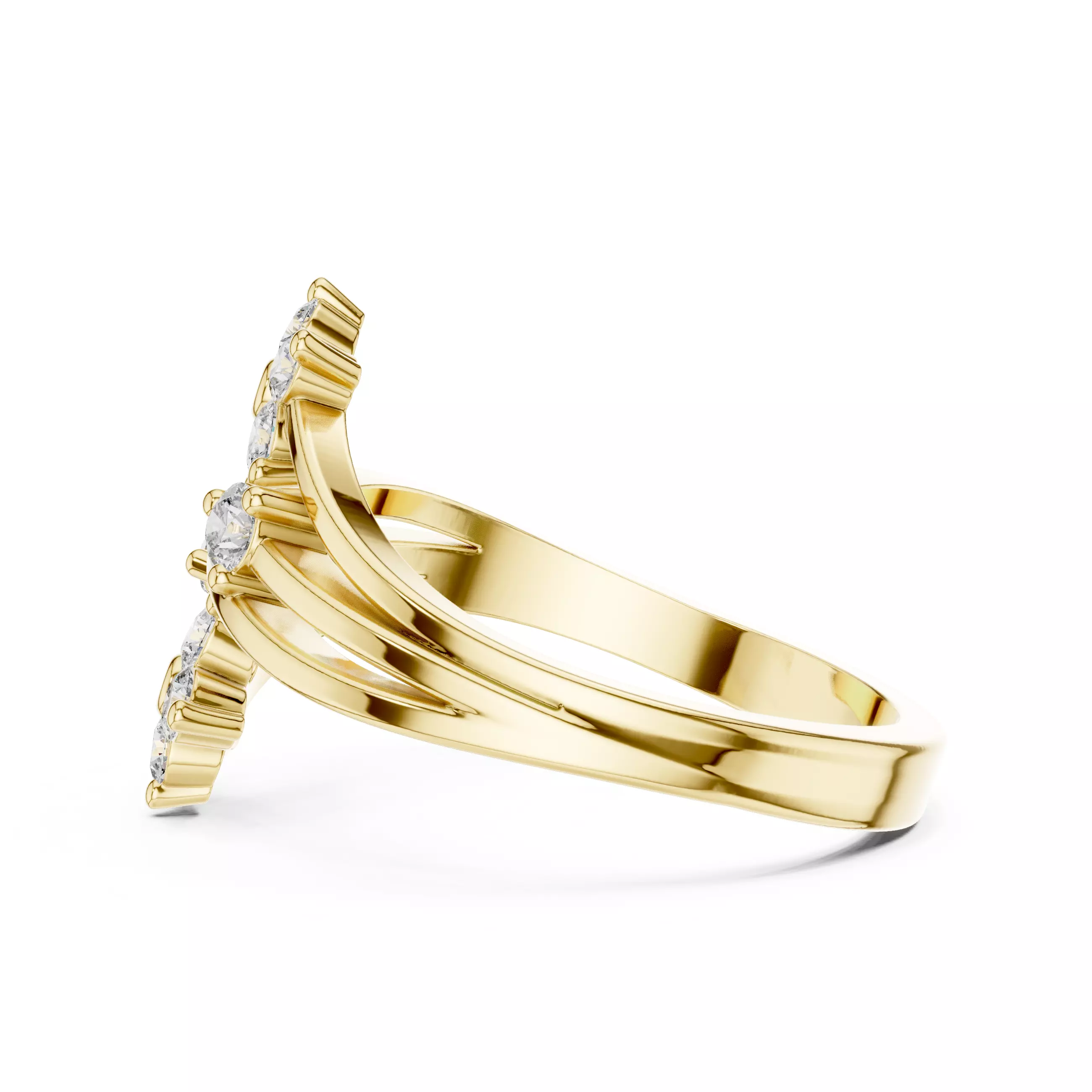 Round Diamond Ring 3D print model_6