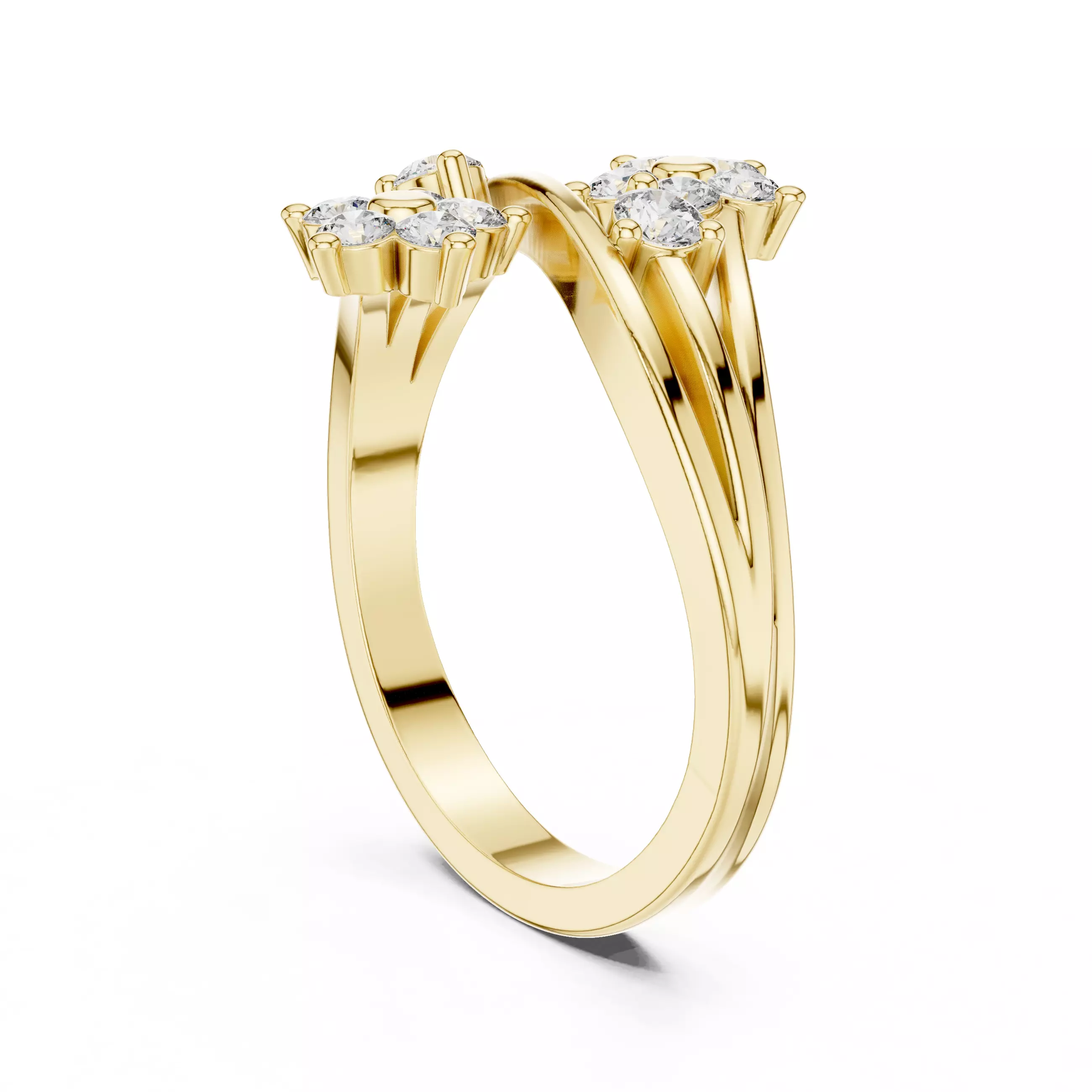 Round Diamond Ring 3D print model_12