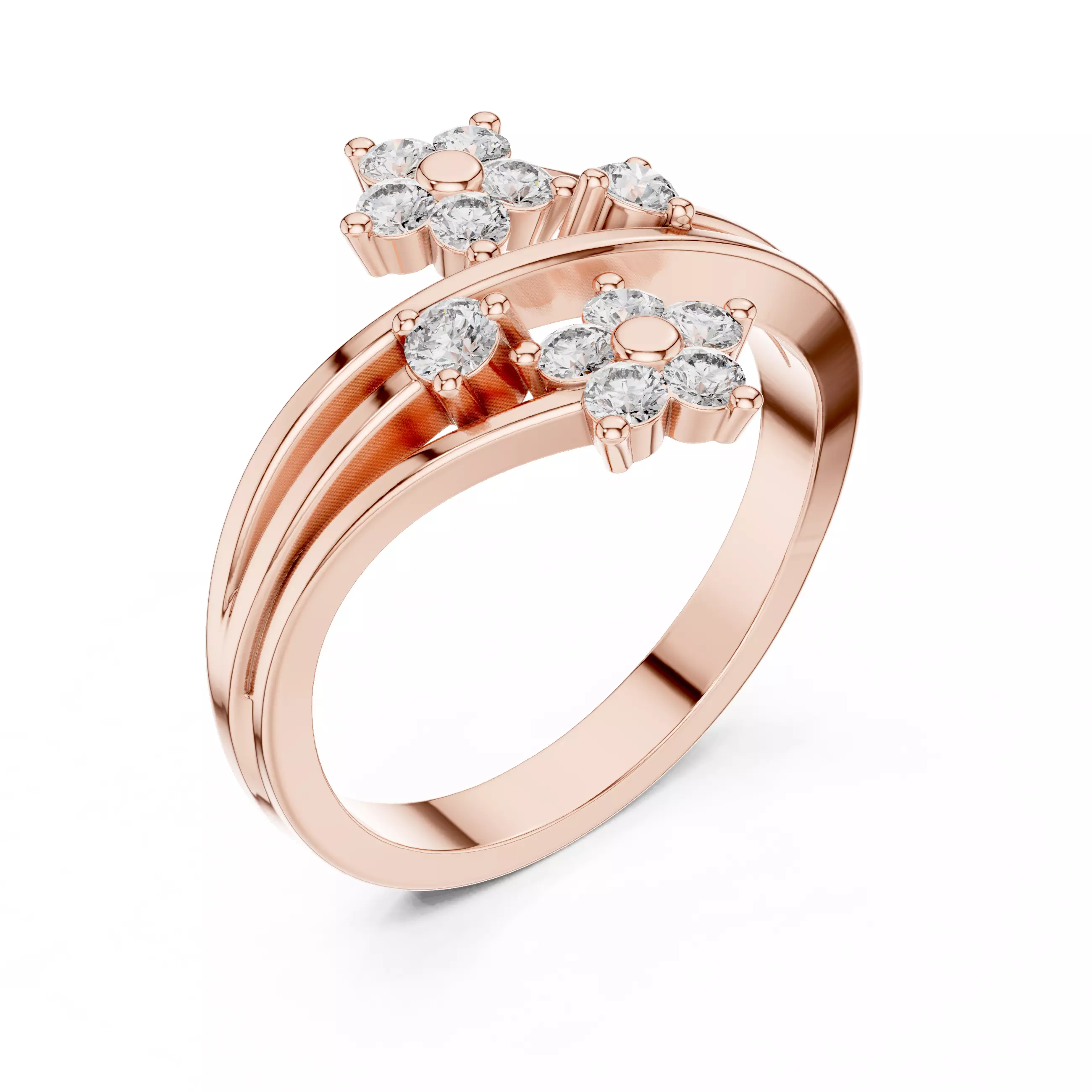 Round Diamond Ring 3D print model_2