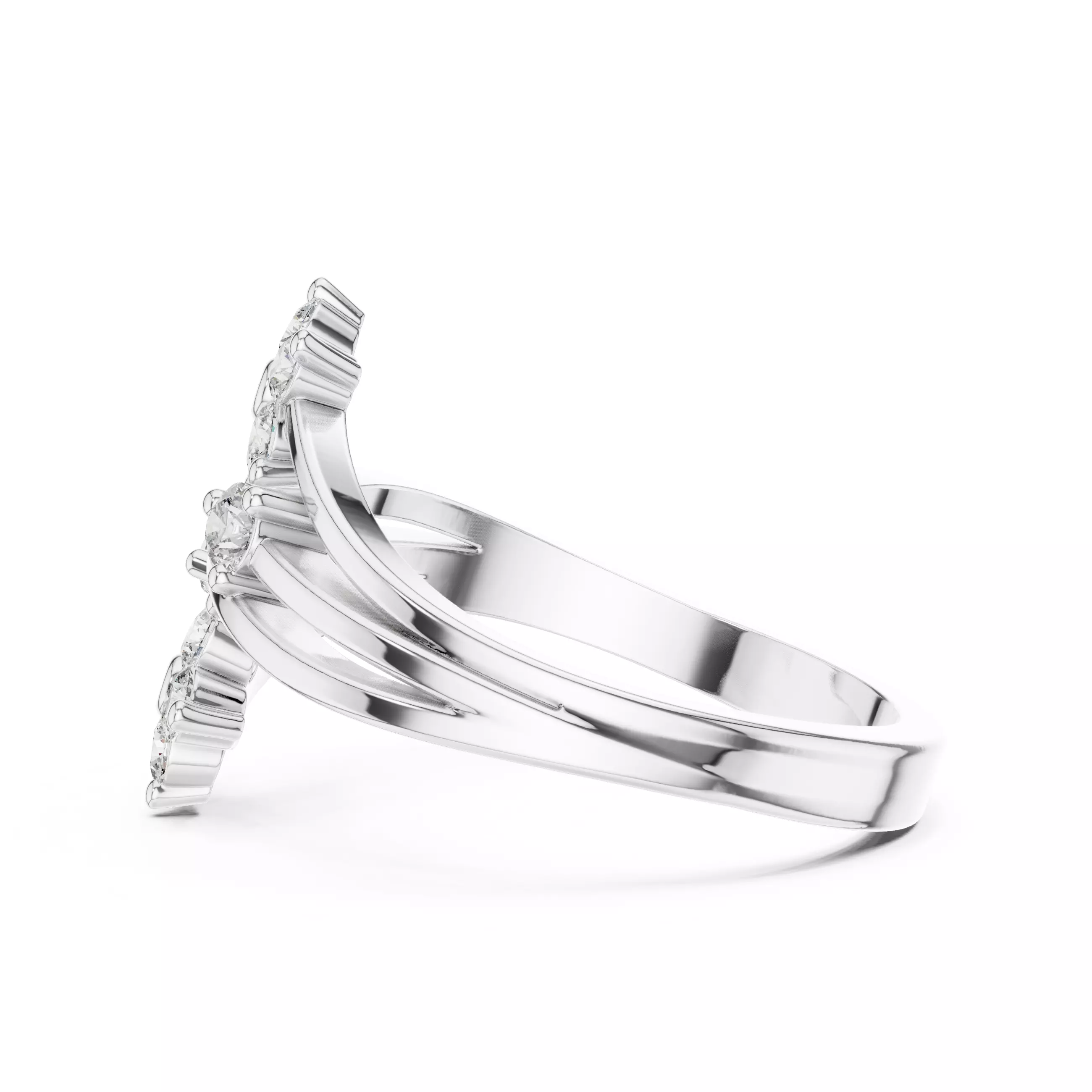 Round Diamond Ring 3D print model_4