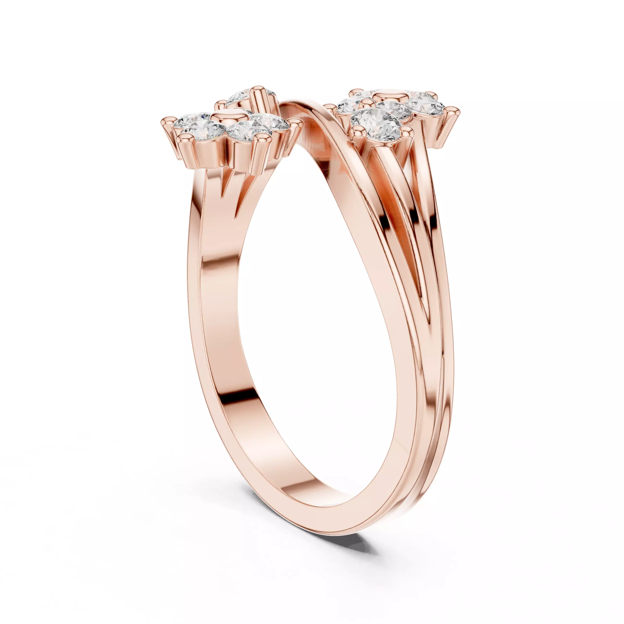 Round Diamond Ring 3D print model_3