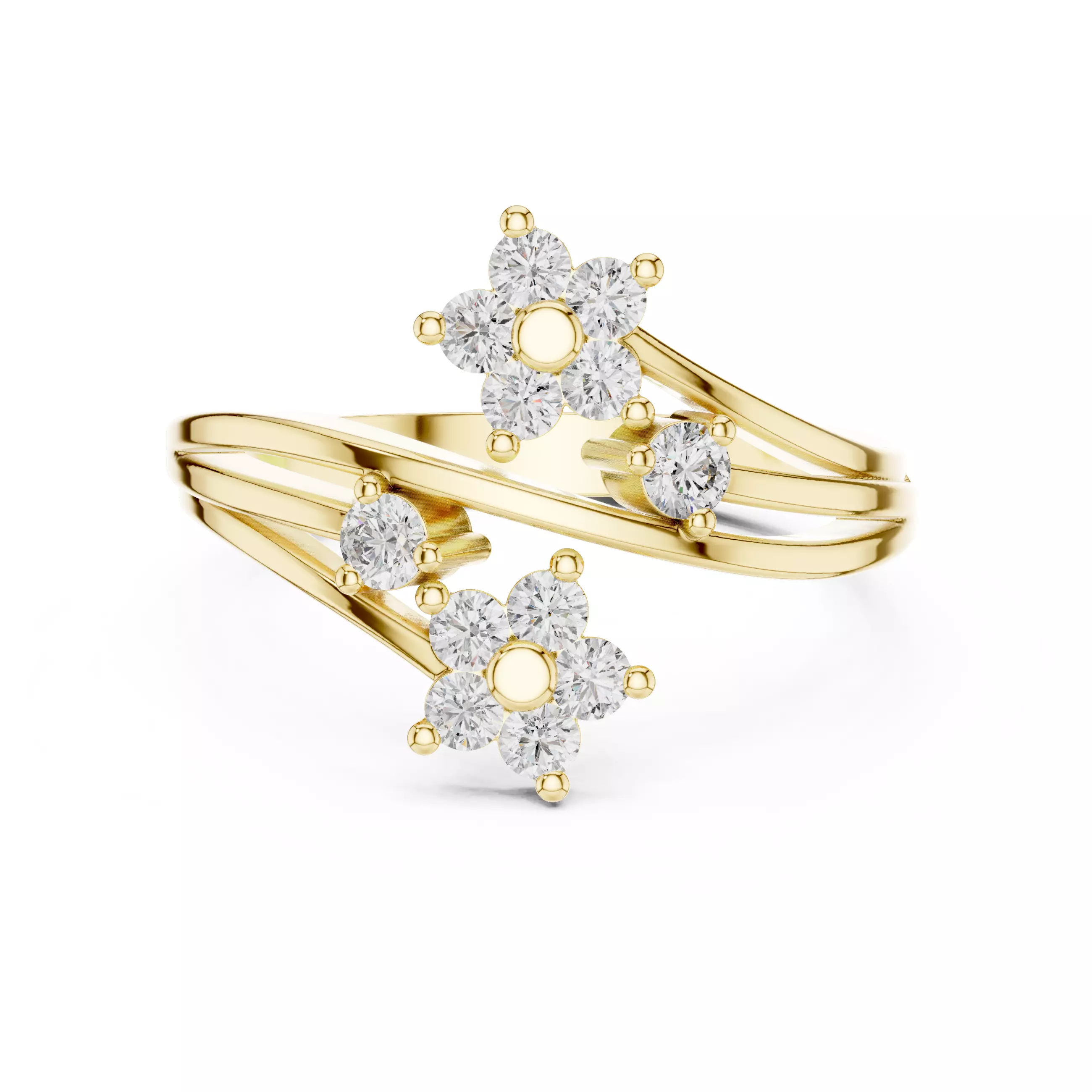 Round Diamond Ring 3D print model_7