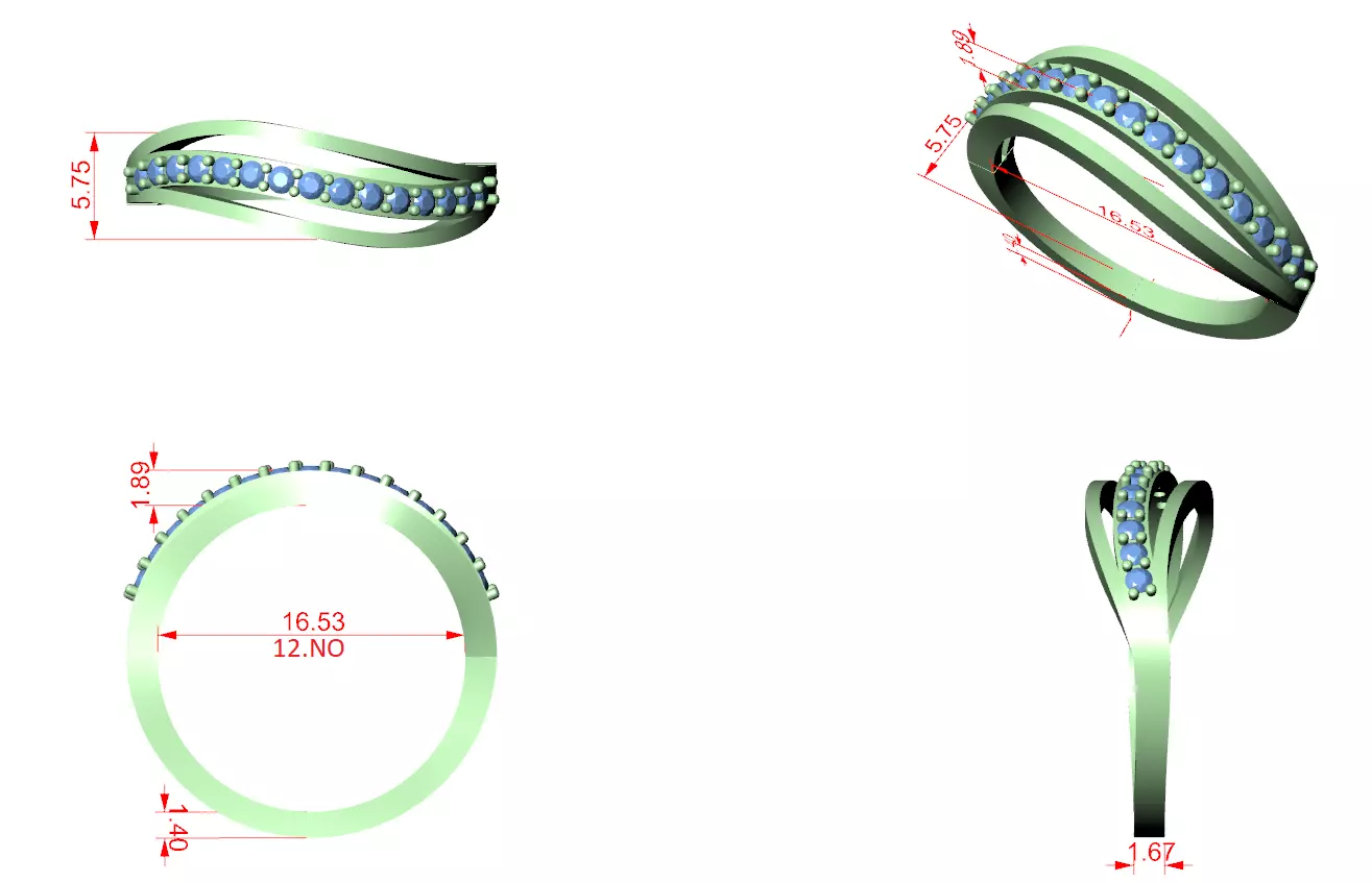 Round Diamond Ring 3D print model_8