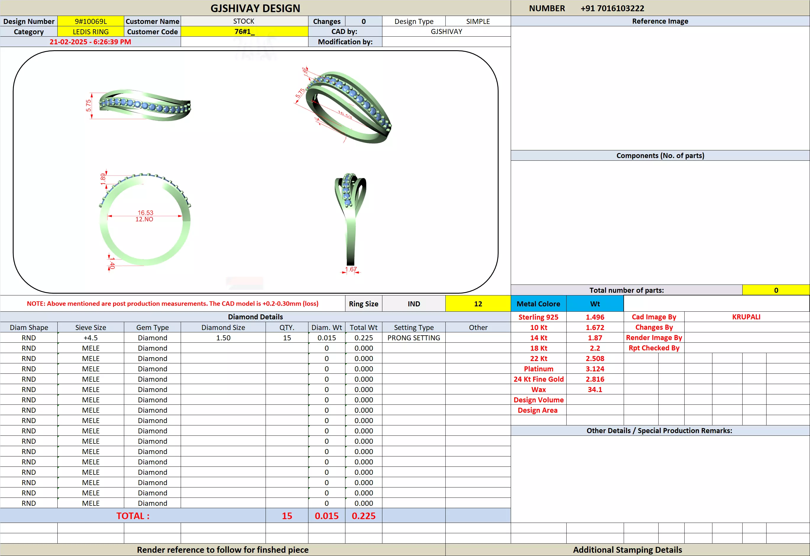 Round Diamond Ring 3D print model_9
