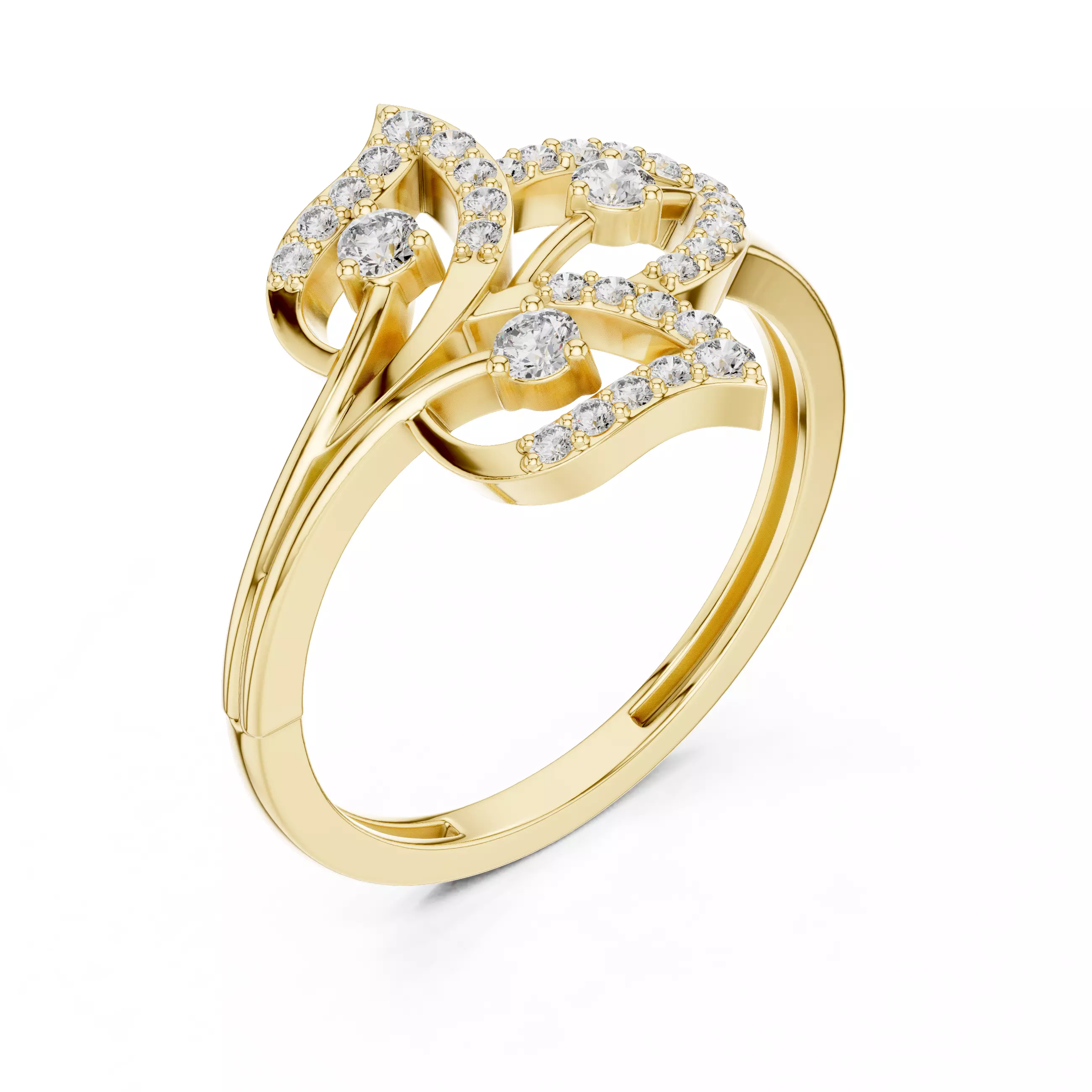Round Diamond  Ring 3D print model_13