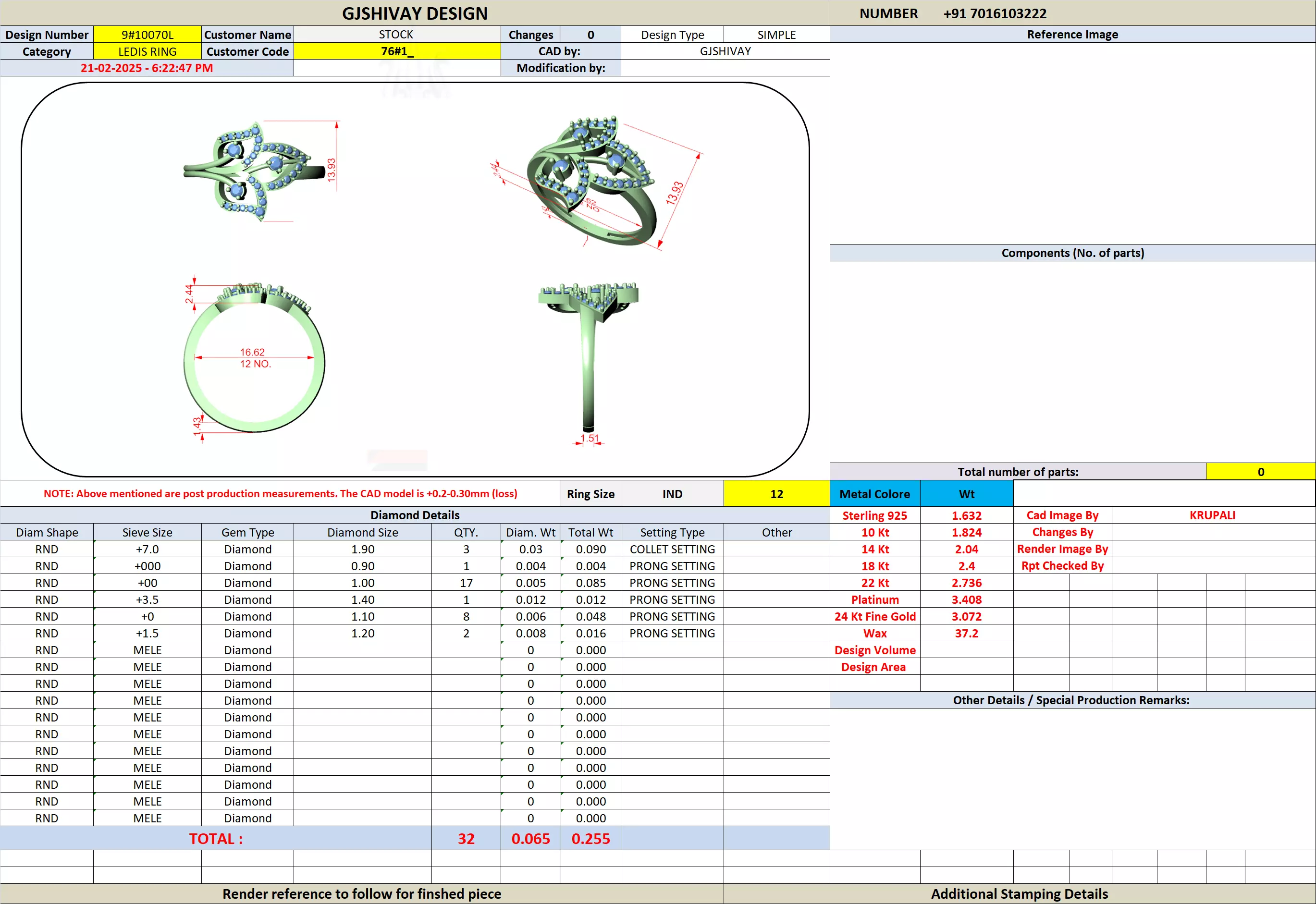 Round Diamond  Ring 3D print model_9