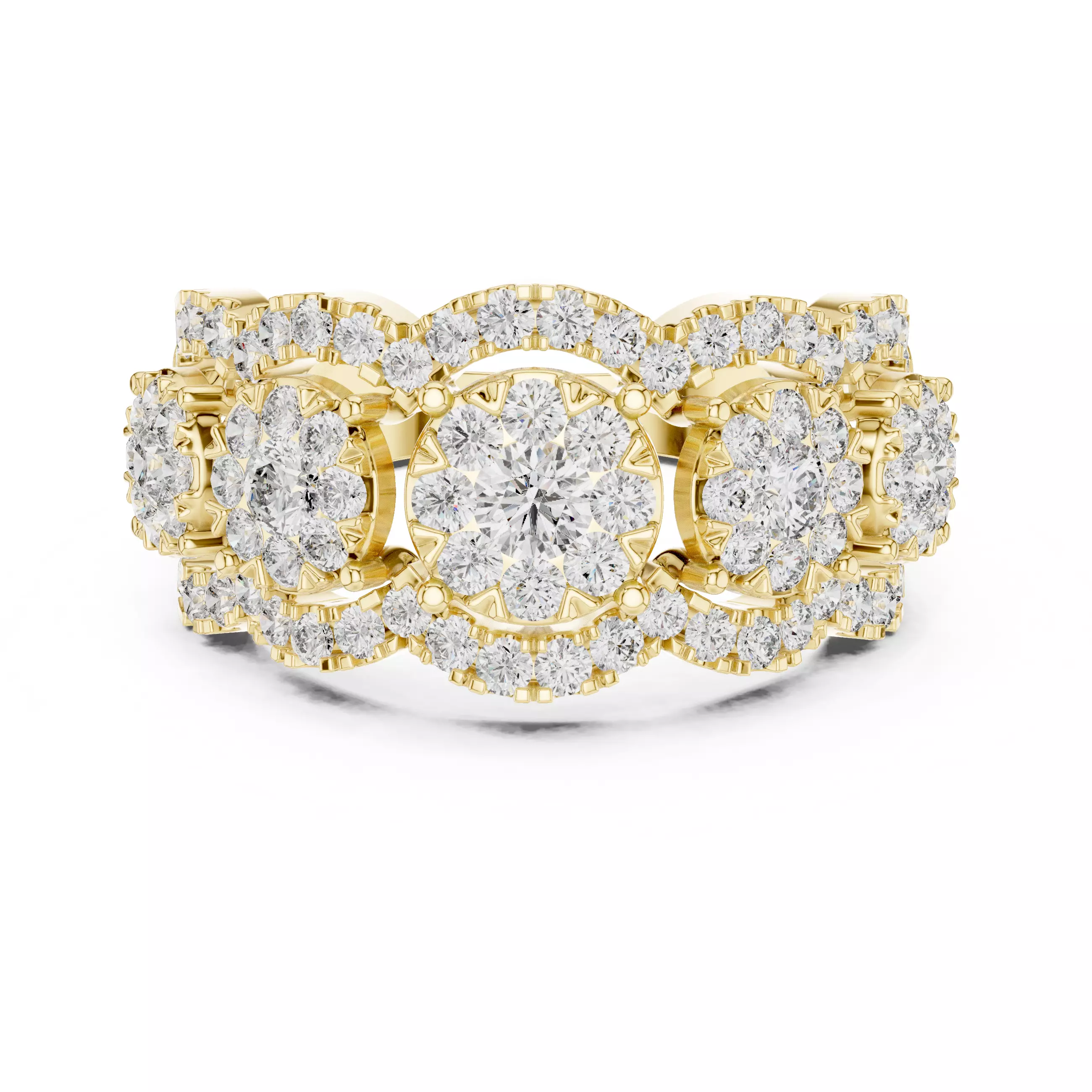 Round Diamond Ring 3D print model_7