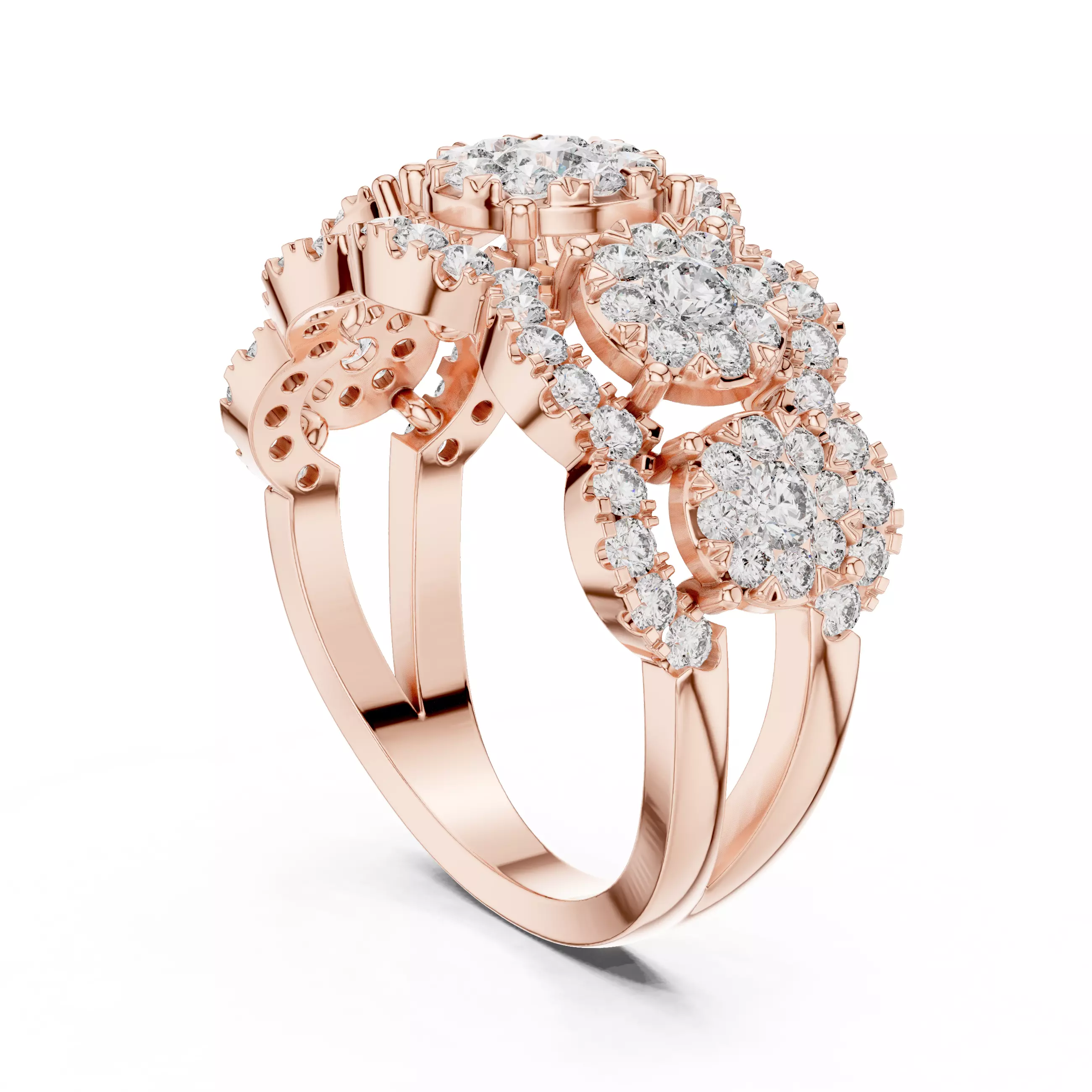 Round Diamond Ring 3D print model_2