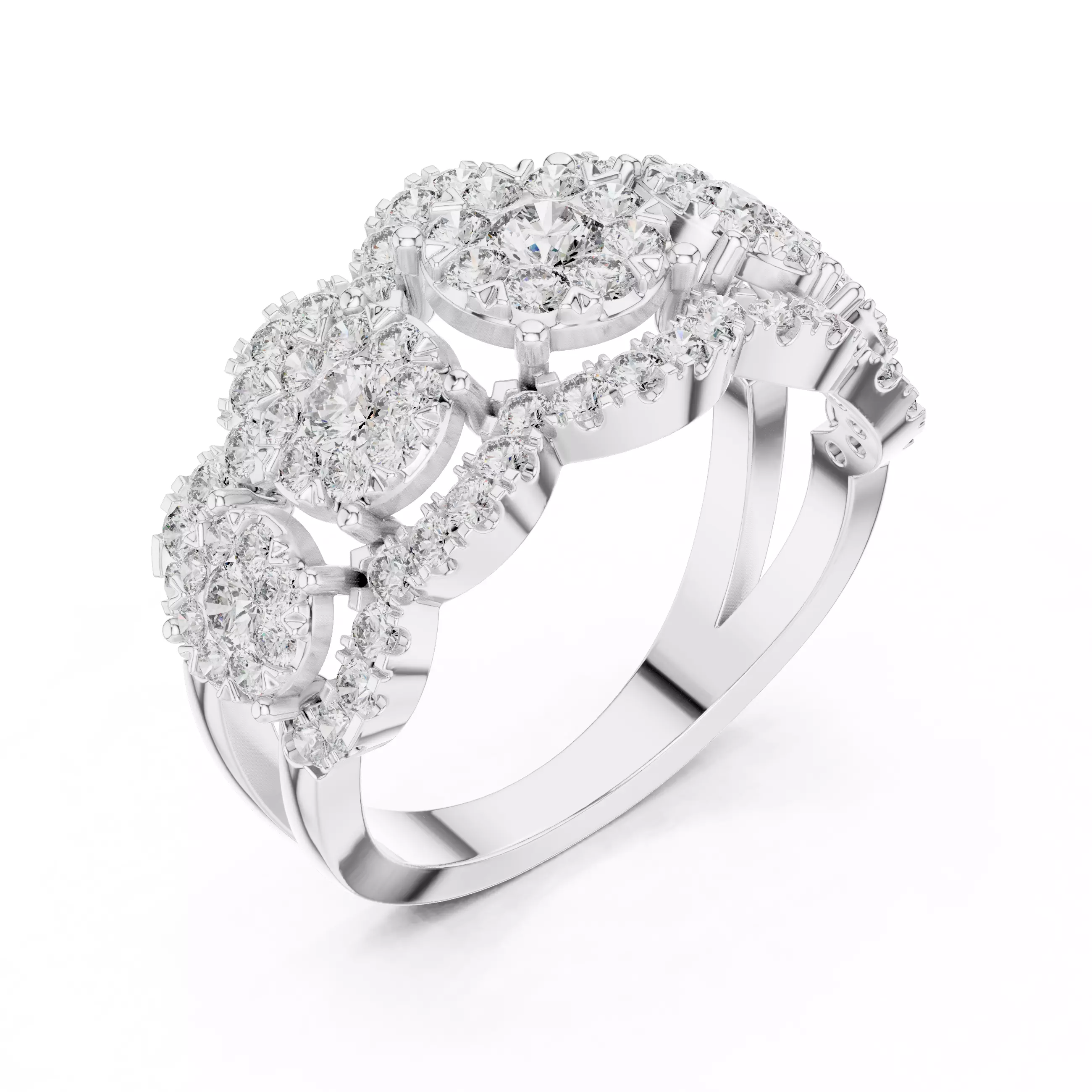 Round Diamond Ring 3D print model_11