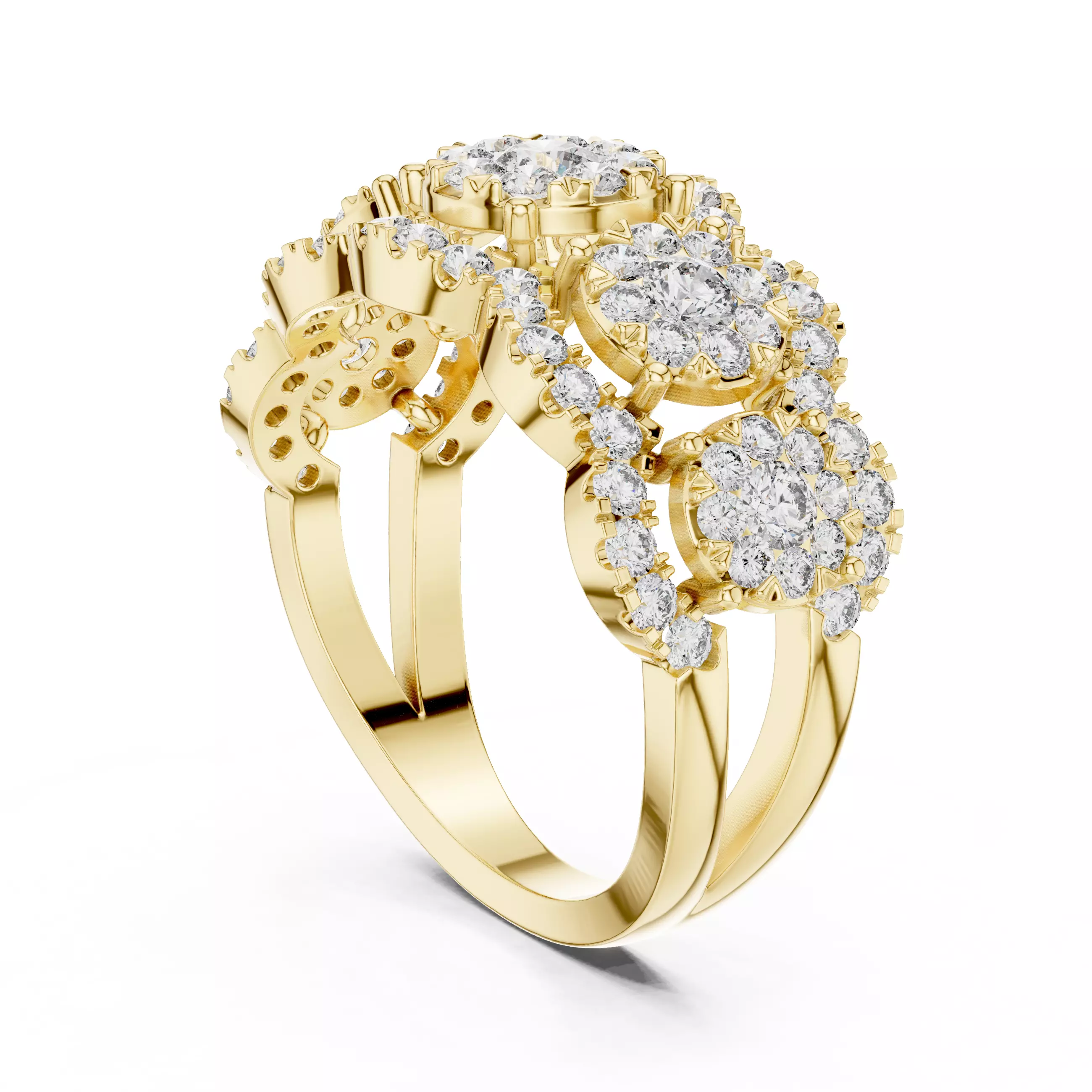 Round Diamond Ring 3D print model_12