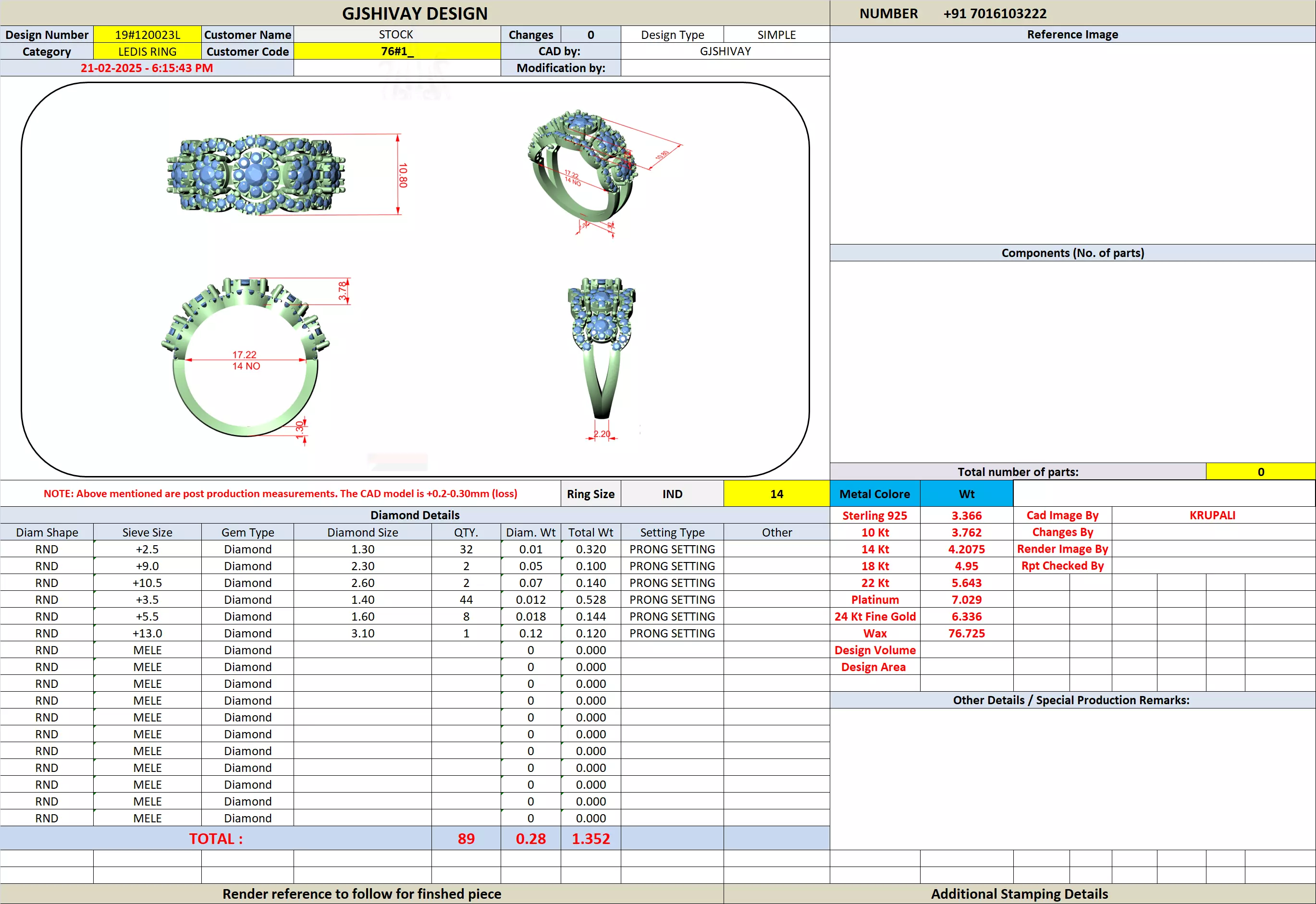 Round Diamond Ring 3D print model_9