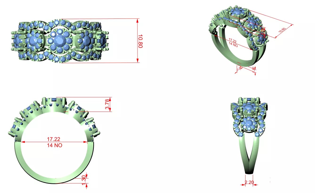 Round Diamond Ring 3D print model_8