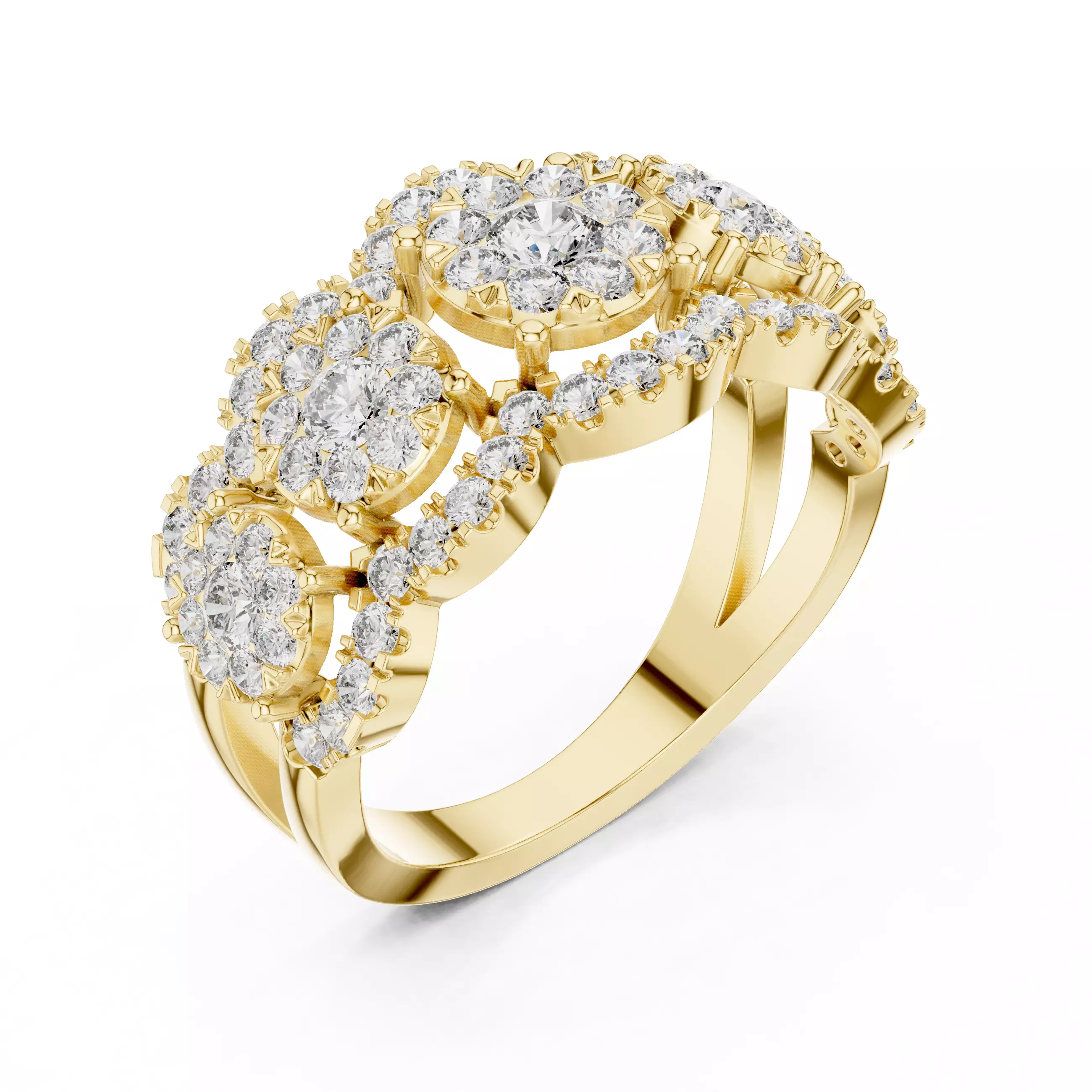 Round Diamond Ring 3D print model_13