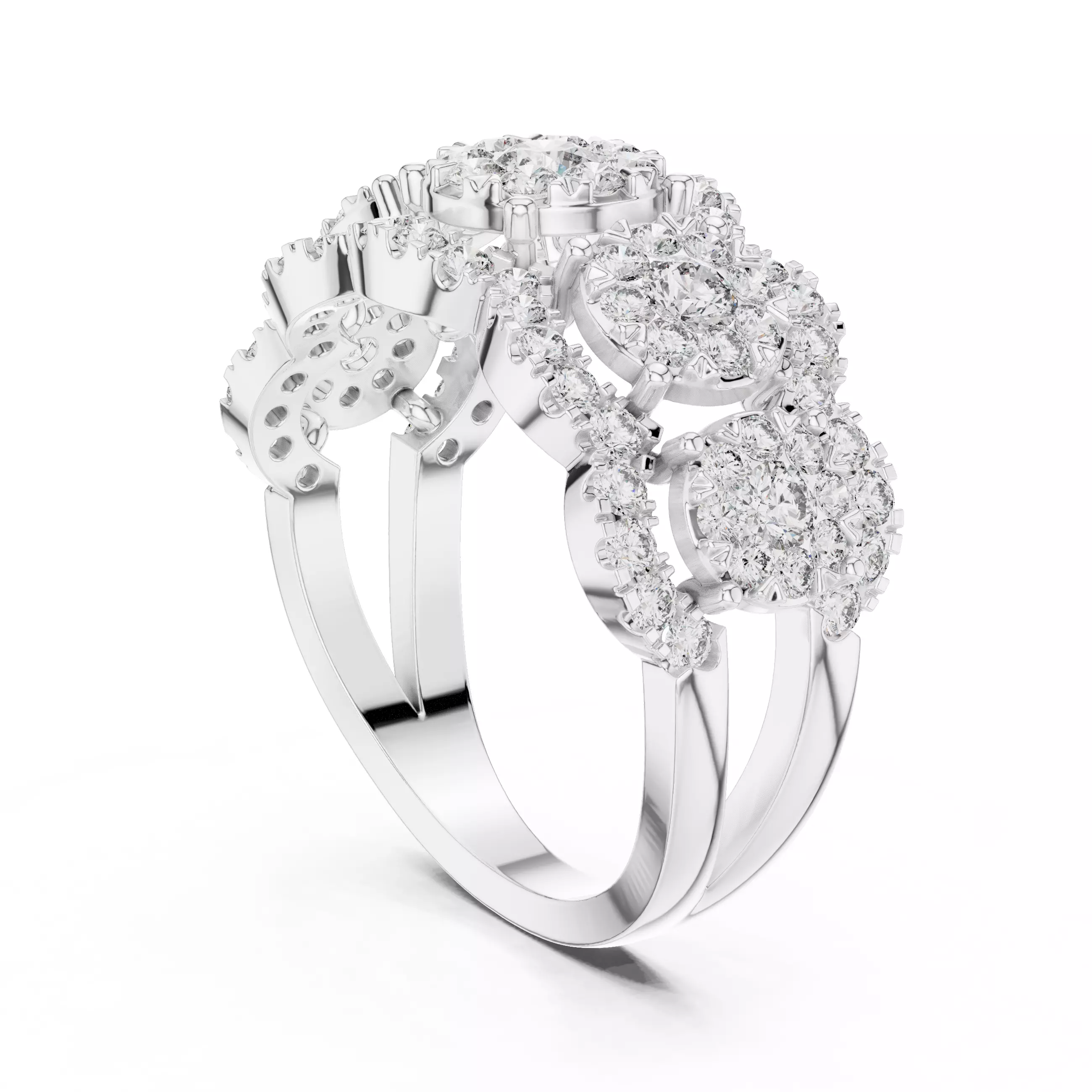 Round Diamond Ring 3D print model_10