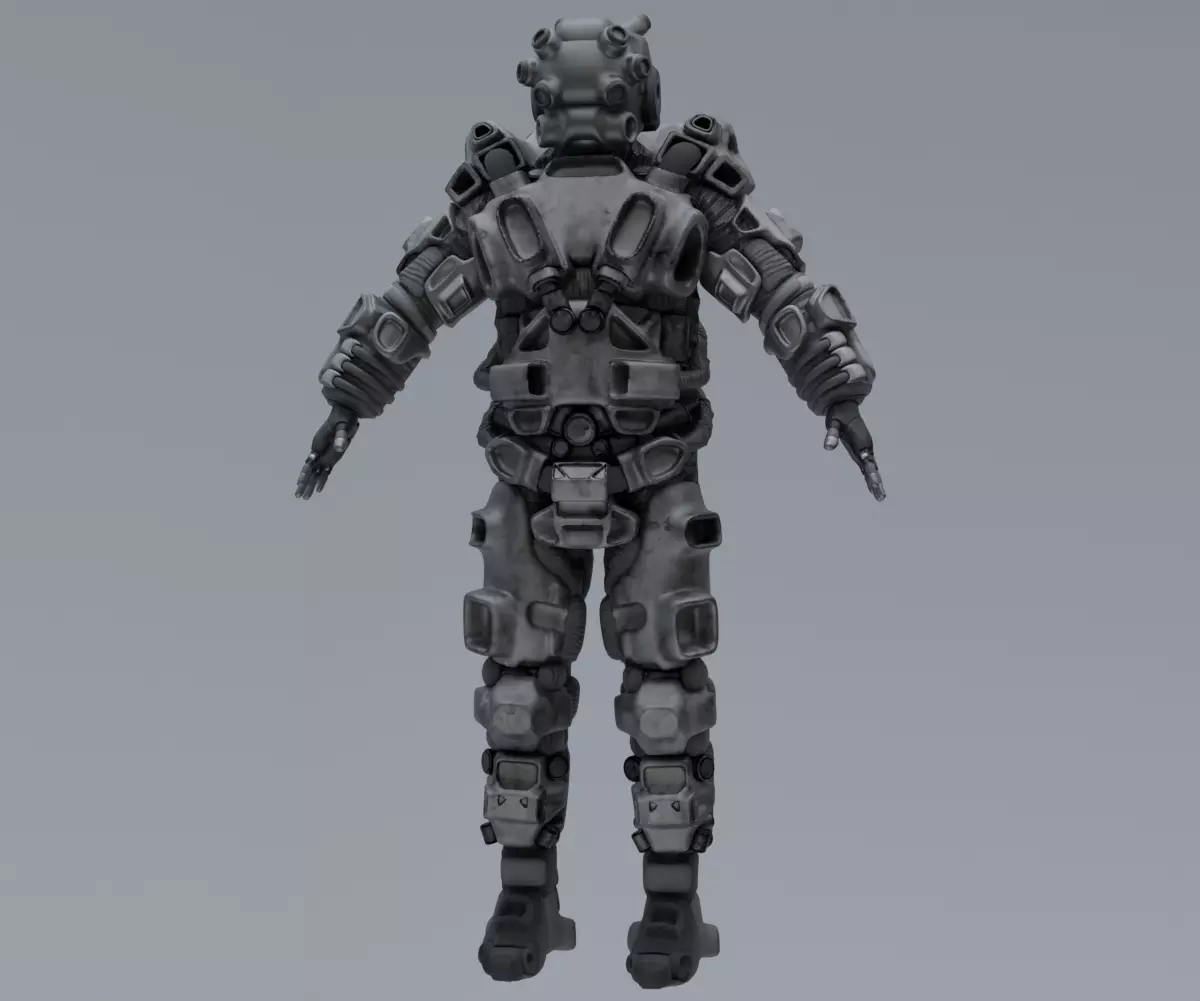 Scifi Soldier - Operator 002 Low-poly 3D model_4