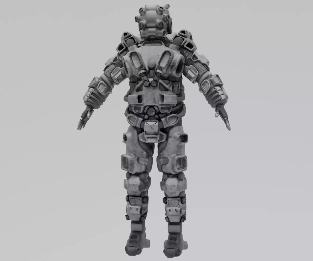 Scifi Soldier - Operator 002 Low-poly 3D model_5