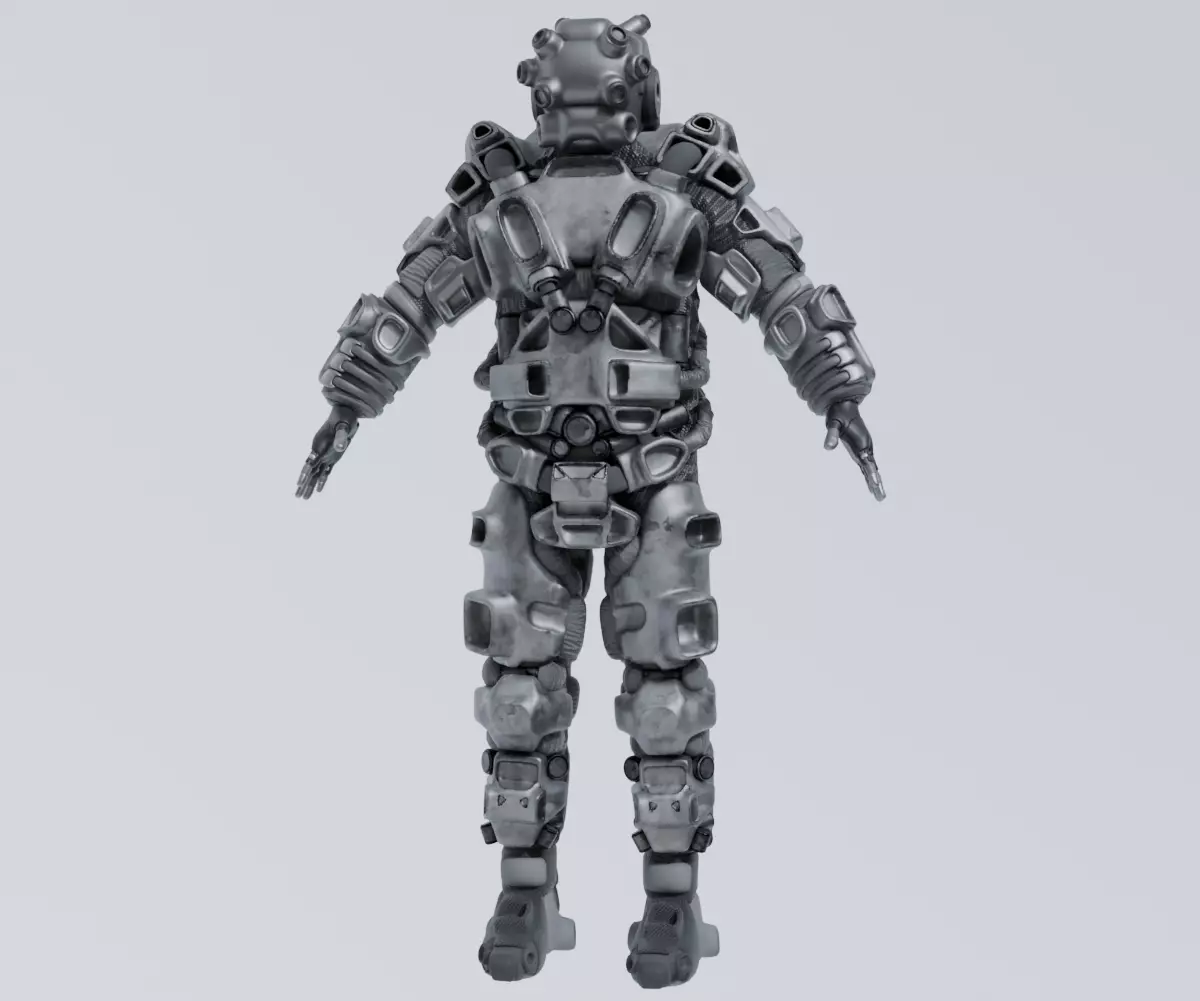 Scifi Soldier - Operator 002 Low-poly 3D model_3