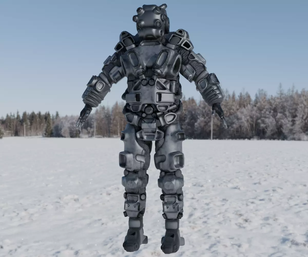 Scifi Soldier - Operator 002 Low-poly 3D model_11