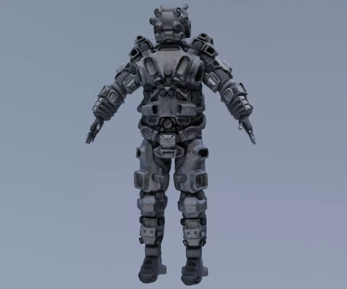 Scifi Soldier - Operator 002 Low-poly 3D model_2