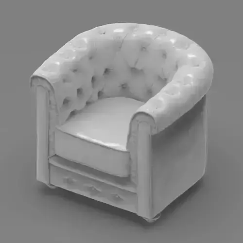 Luxury Distressed Chesterfield Armchair Miniature Scalable 