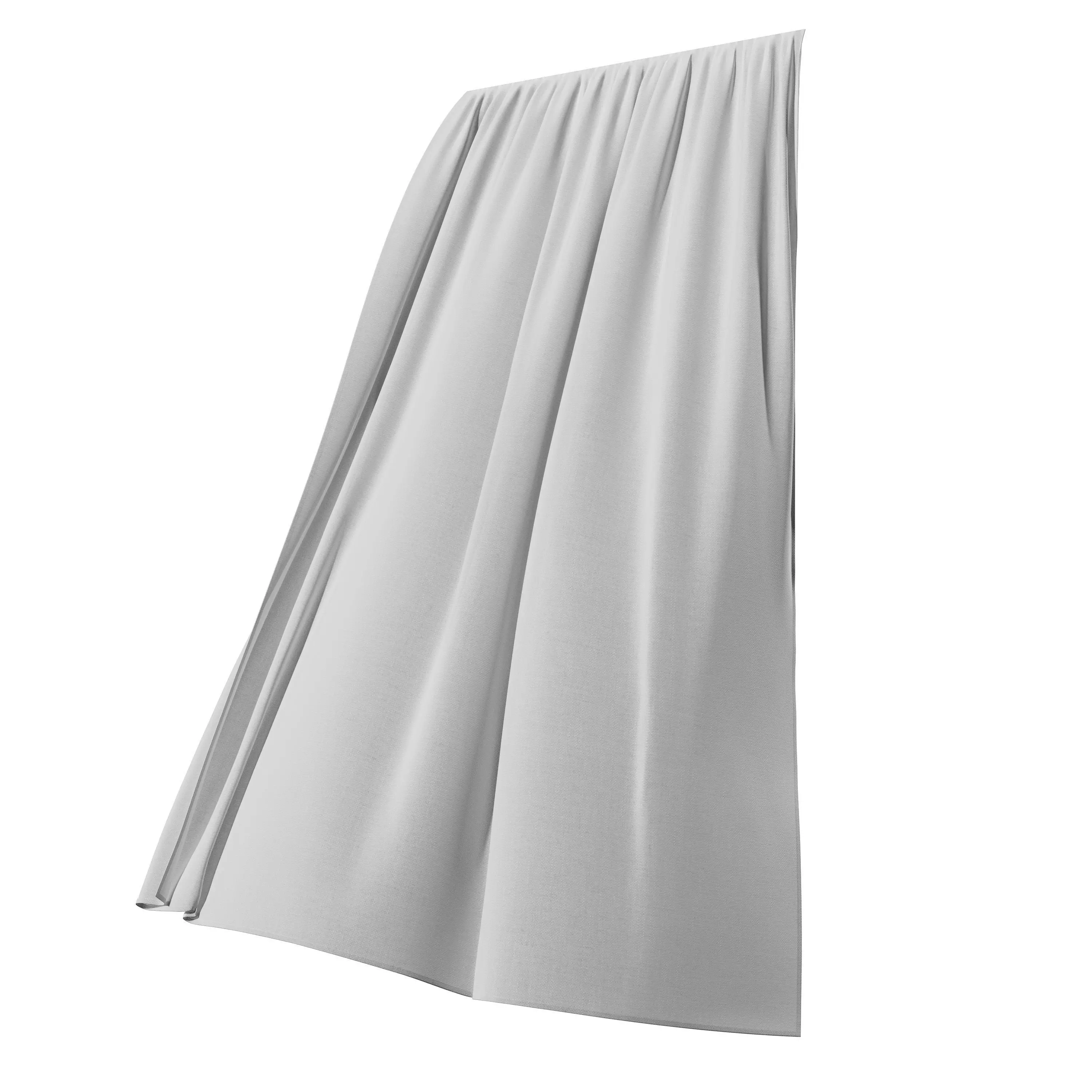 Curtain set in the wind  Low-poly 3D model_1