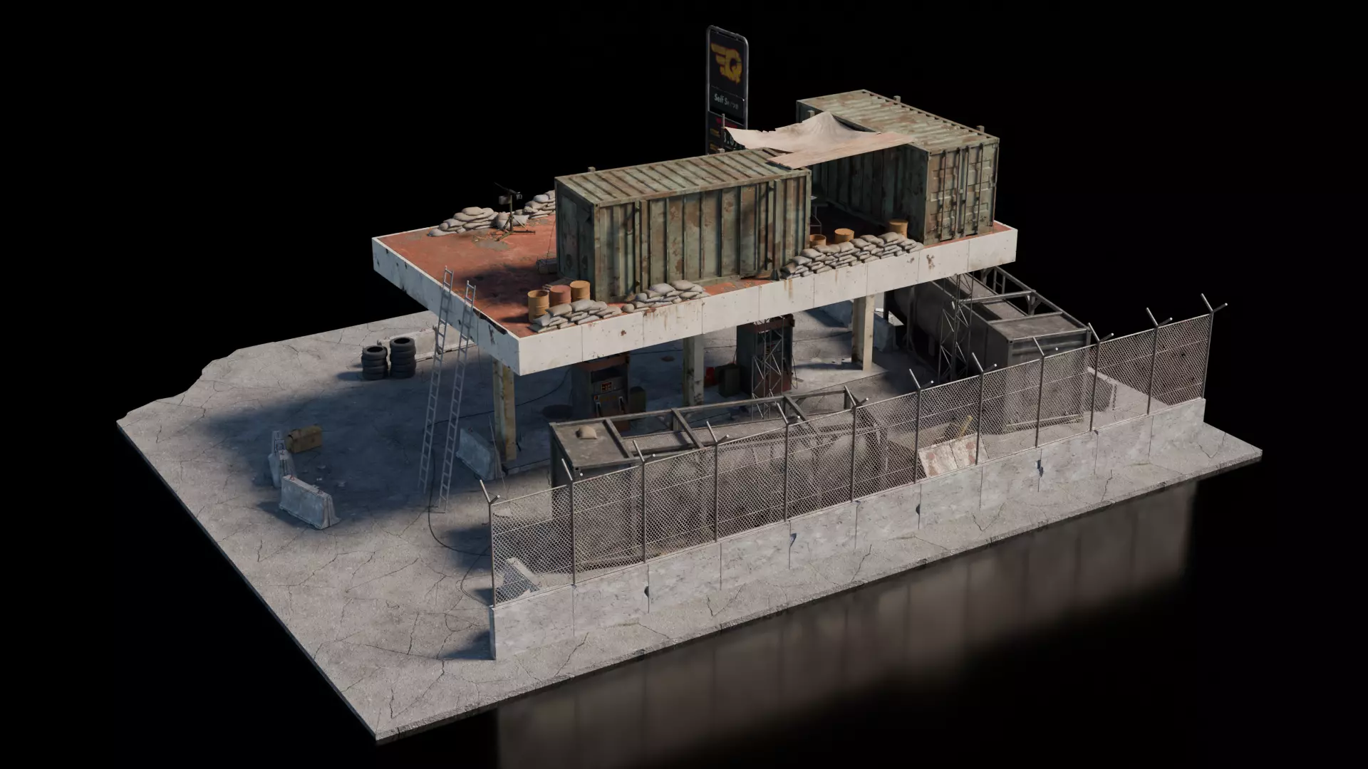 Warzone - Reused Gas Station 3D model_1
