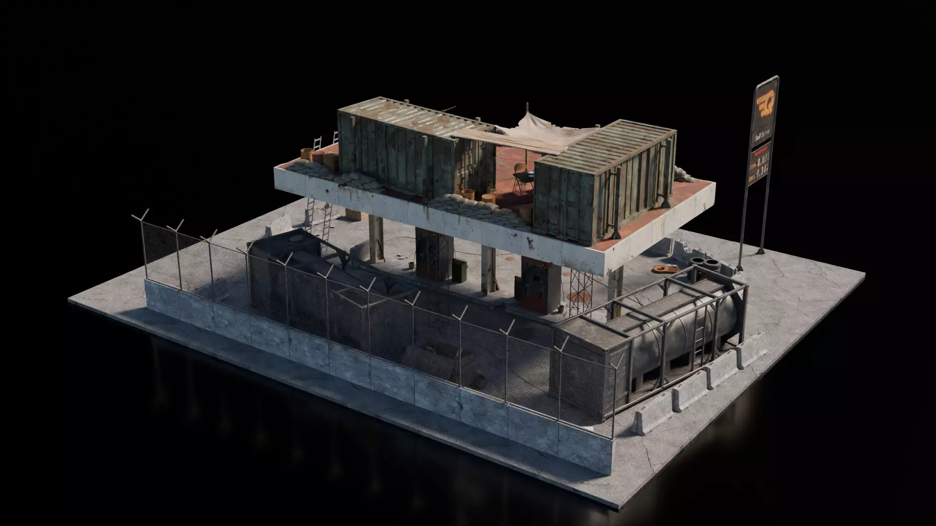 Warzone - Reused Gas Station 3D model_3