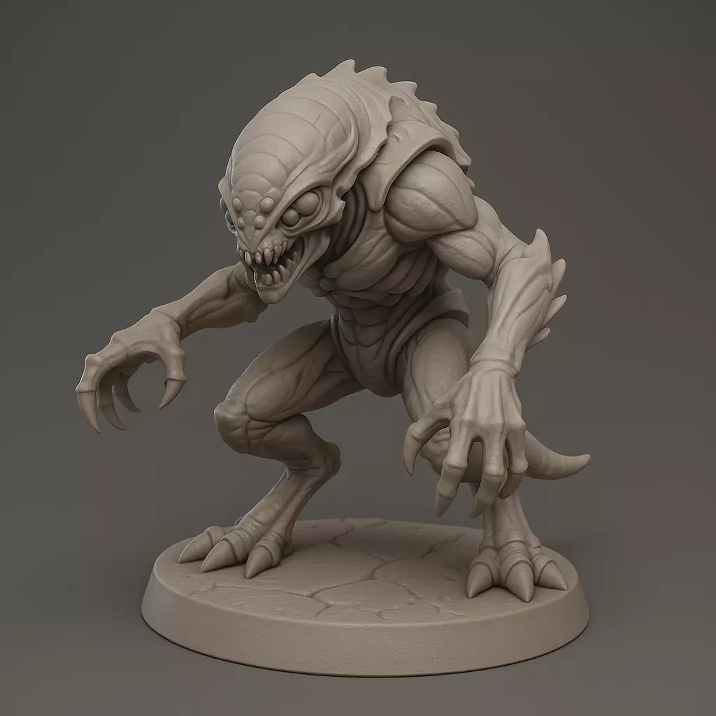 Drone Warrior 5 STL Miniatures Xeno Shock Soldiers 3D print model_5