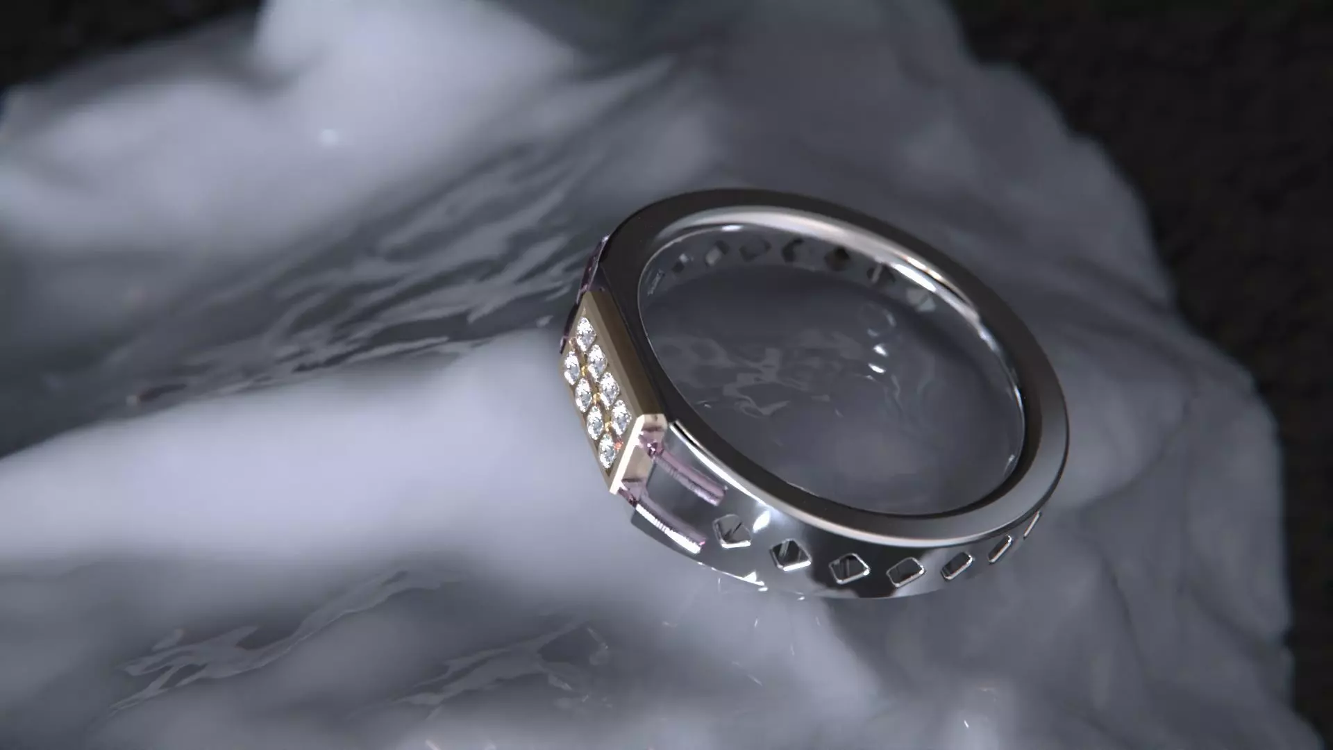 Crystal Geometry ring 3D model_4