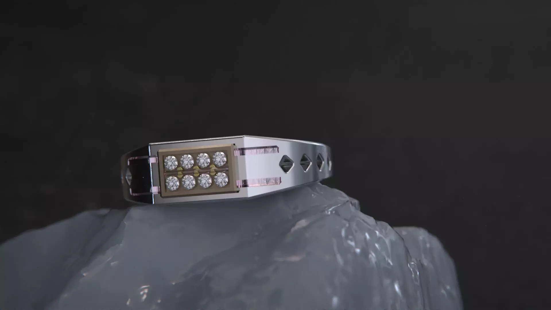 Crystal Geometry ring 3D model_5