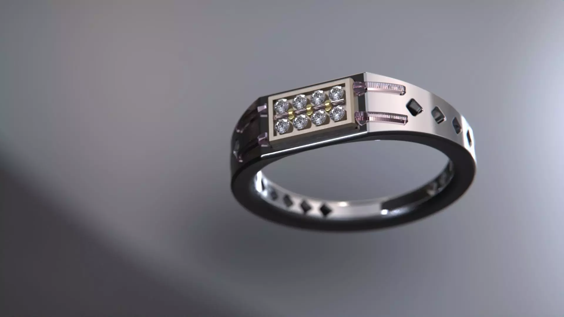 Crystal Geometry ring 3D model_8