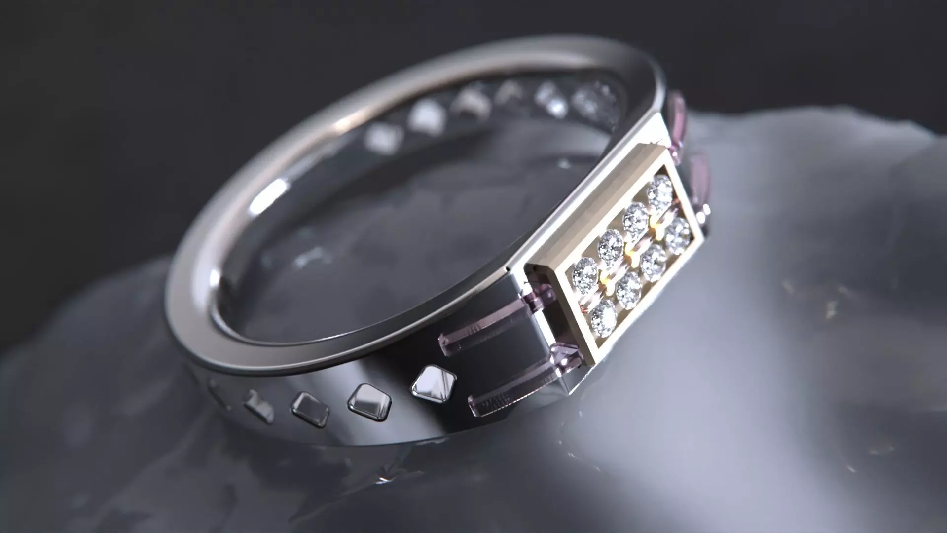 Crystal Geometry ring 3D model_1