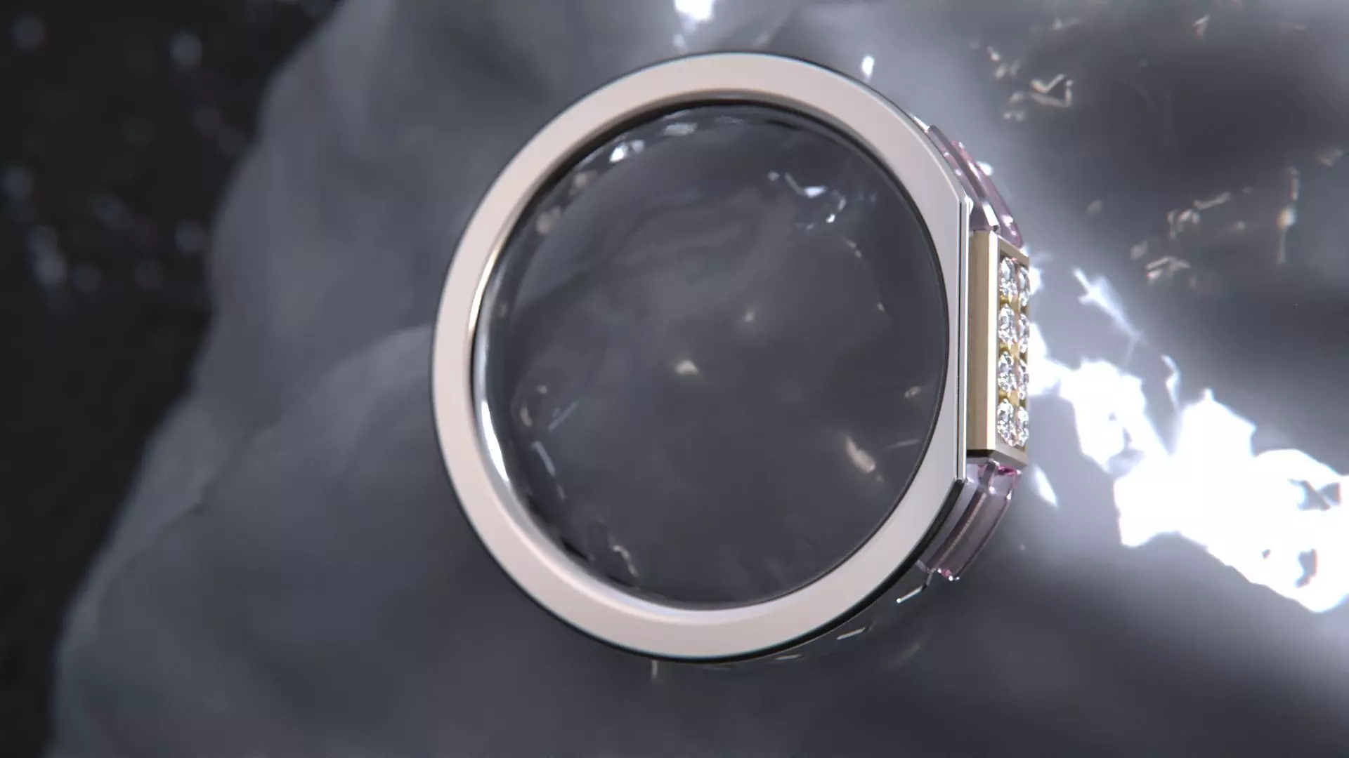 Crystal Geometry ring 3D model_2