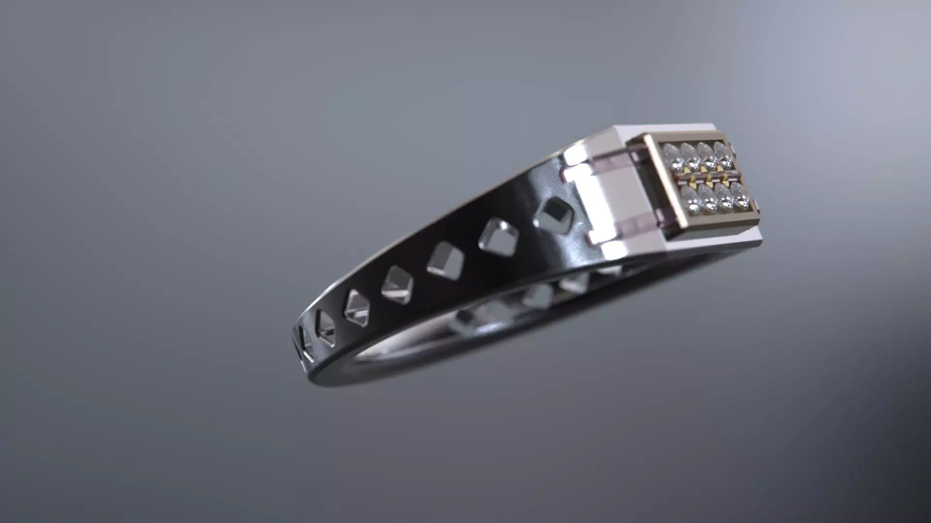 Crystal Geometry ring 3D model_9