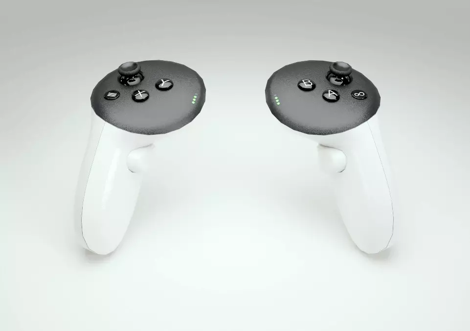 Meta Quest 3 controllers Low-poly 3D model