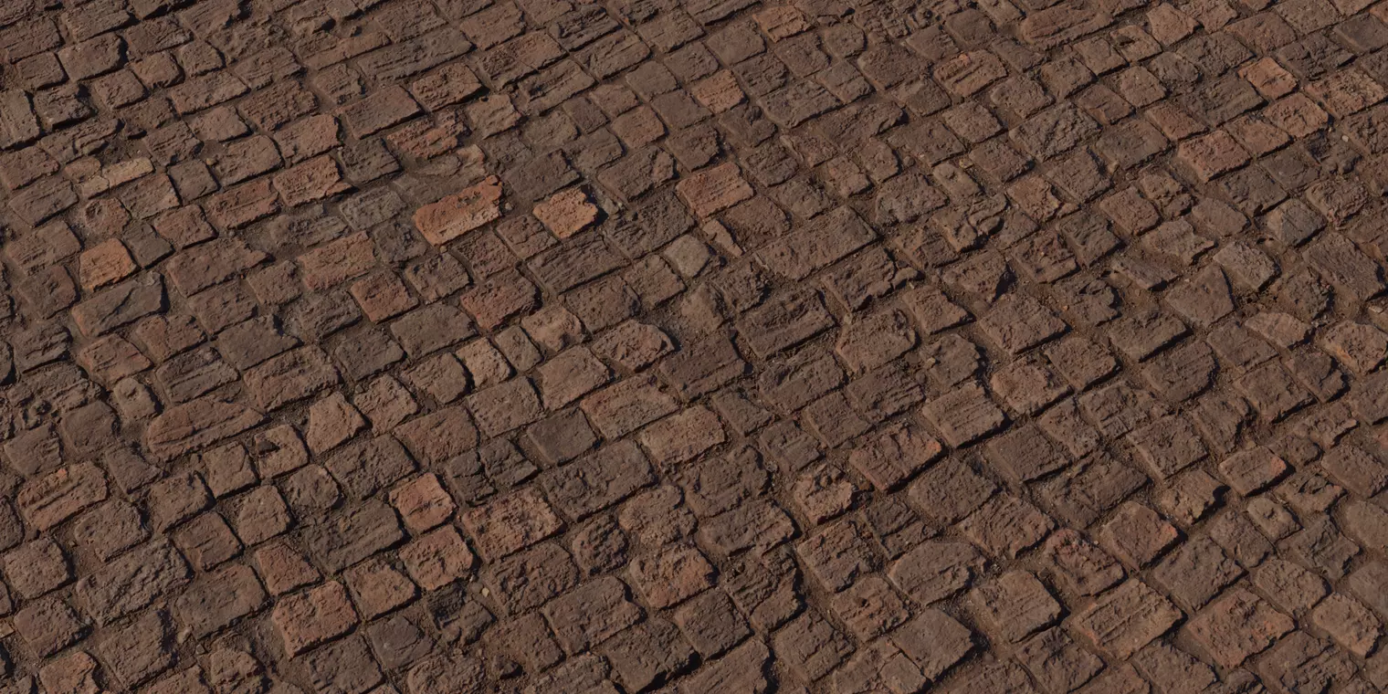 Ancient Cobbled Clay Bricks Texture_1
