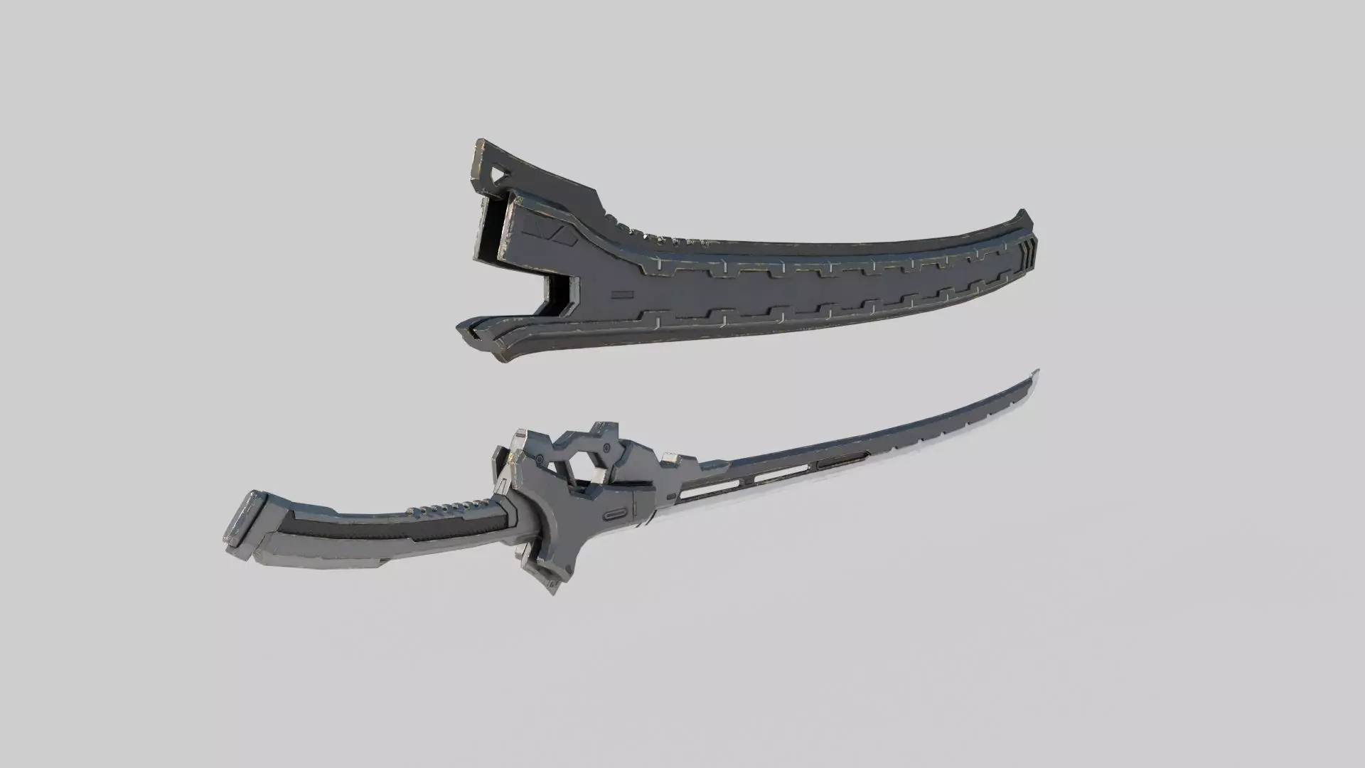 Future sci-fi cold weapon Samurai sword 3D model_5