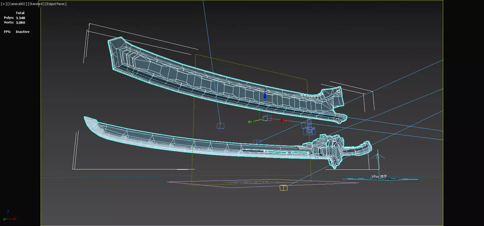 Future sci-fi cold weapon Samurai sword 3D model_8
