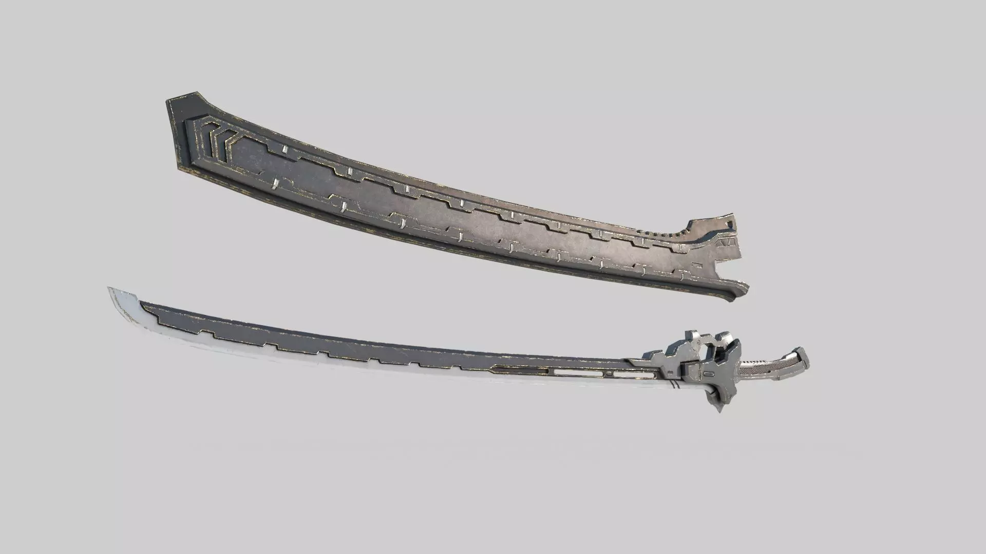 Future sci-fi cold weapon Samurai sword 3D model_0