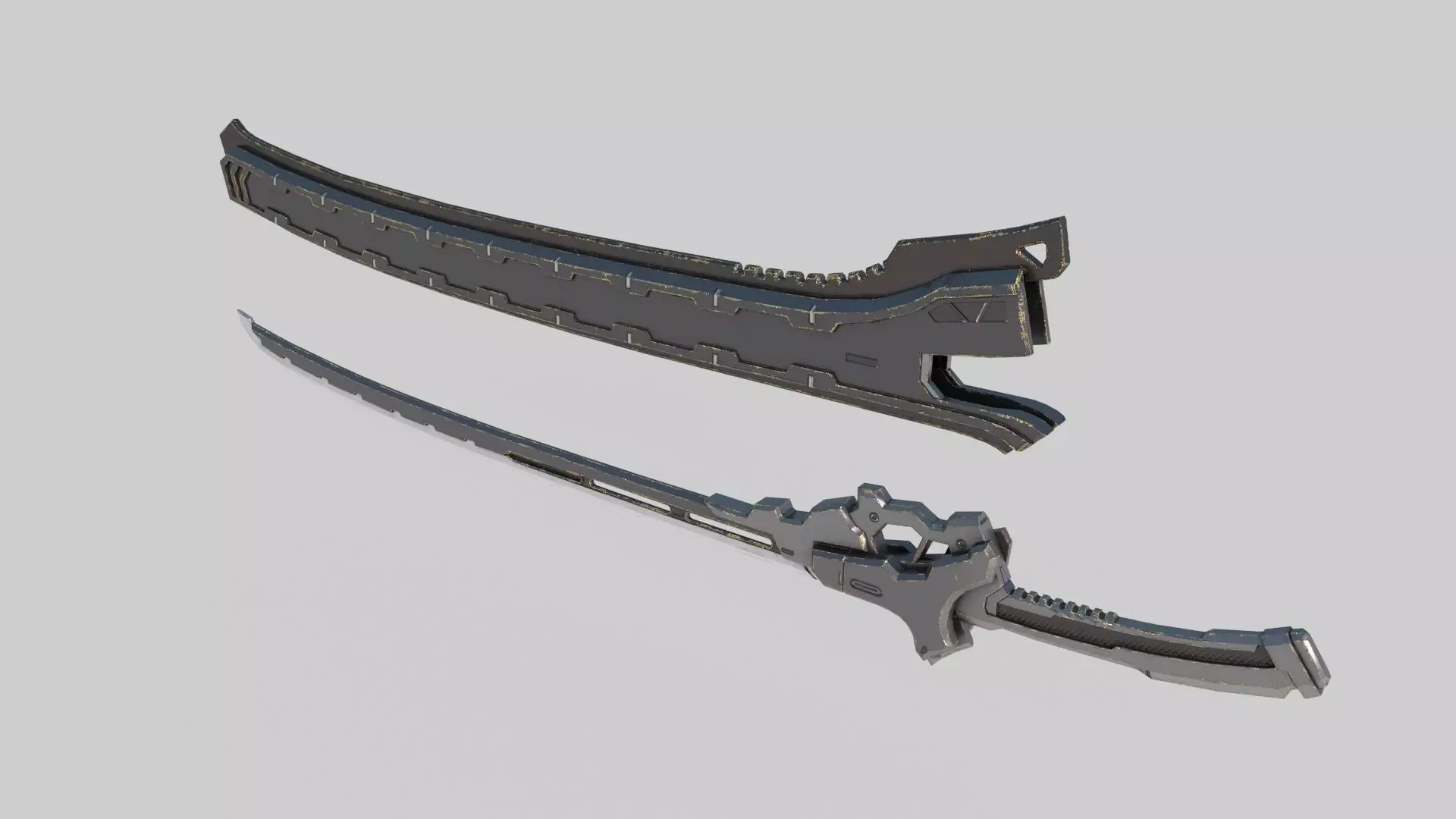 Future sci-fi cold weapon Samurai sword 3D model_3