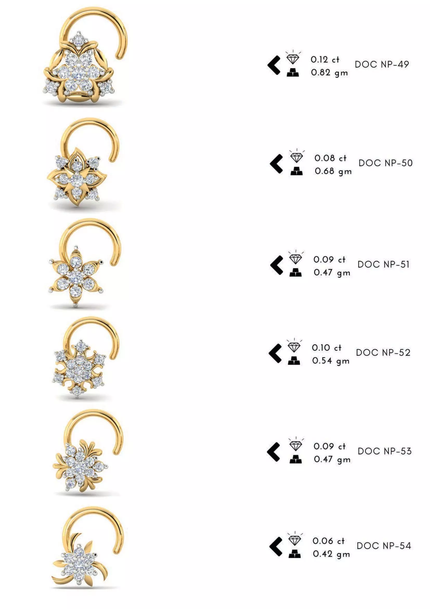 The Ultimate 250 plus Diamond Nose Pin CAD Pack 3D print model_10