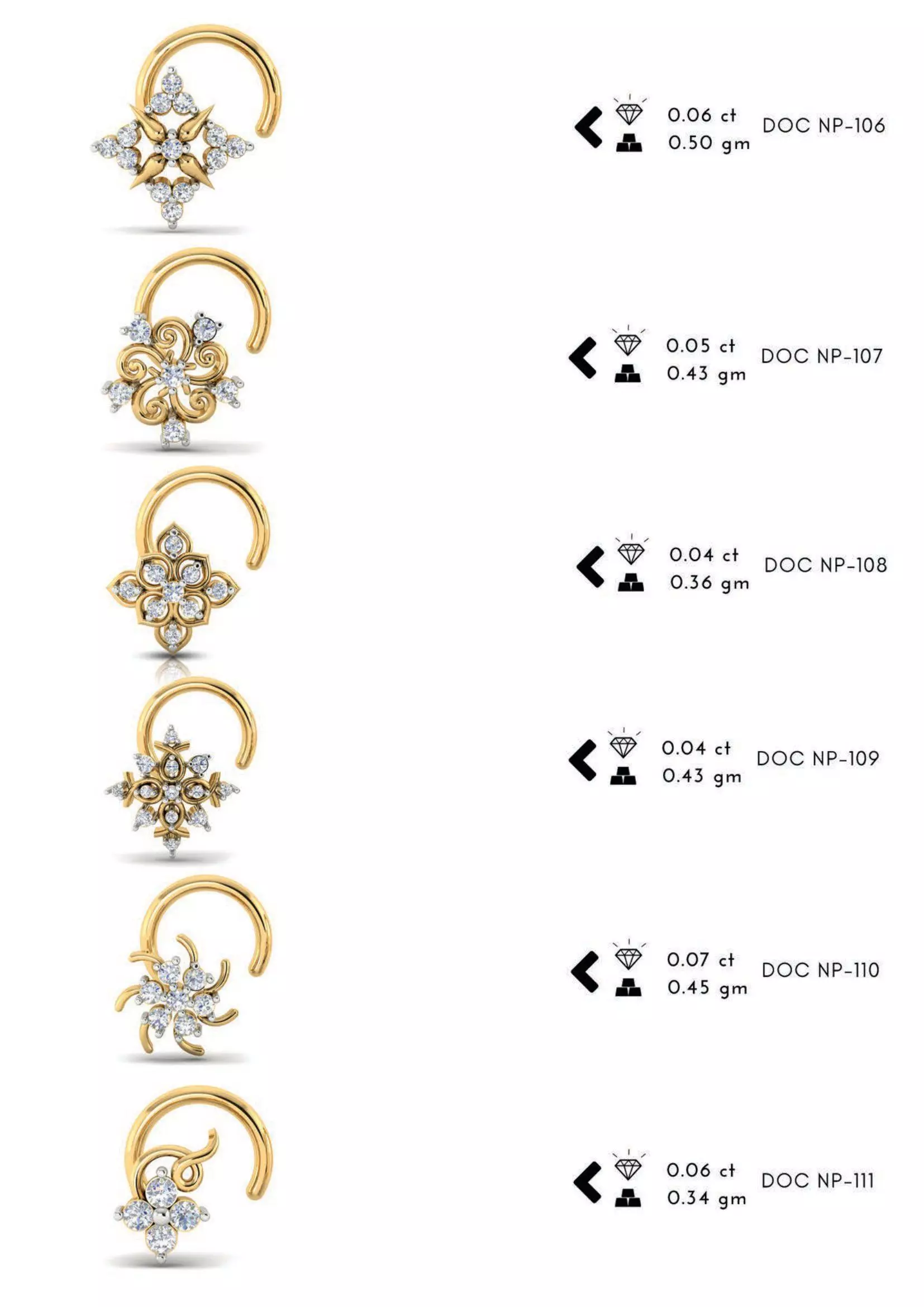 The Ultimate 250 plus Diamond Nose Pin CAD Pack 3D print model_17