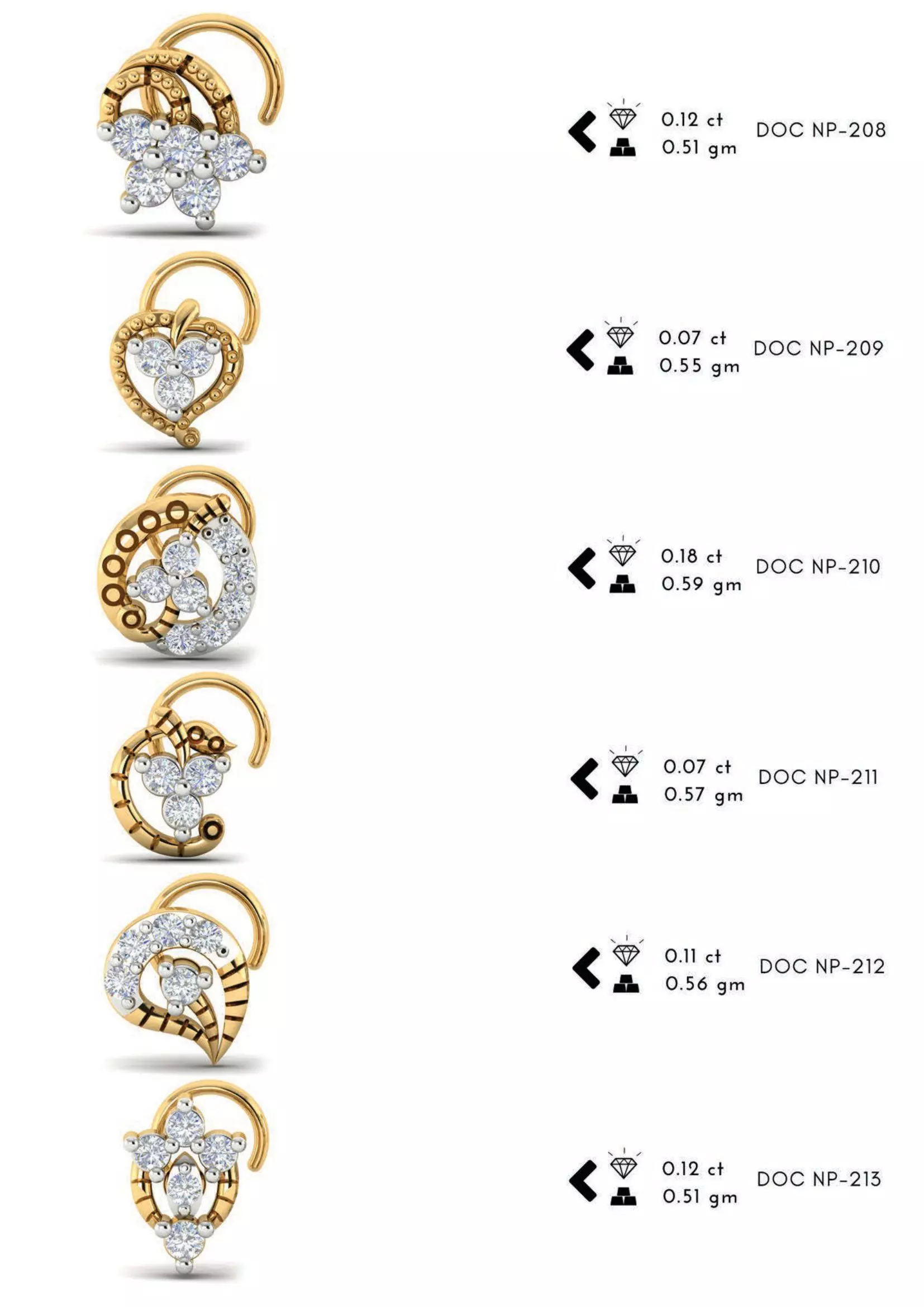 The Ultimate 250 plus Diamond Nose Pin CAD Pack 3D print model_40