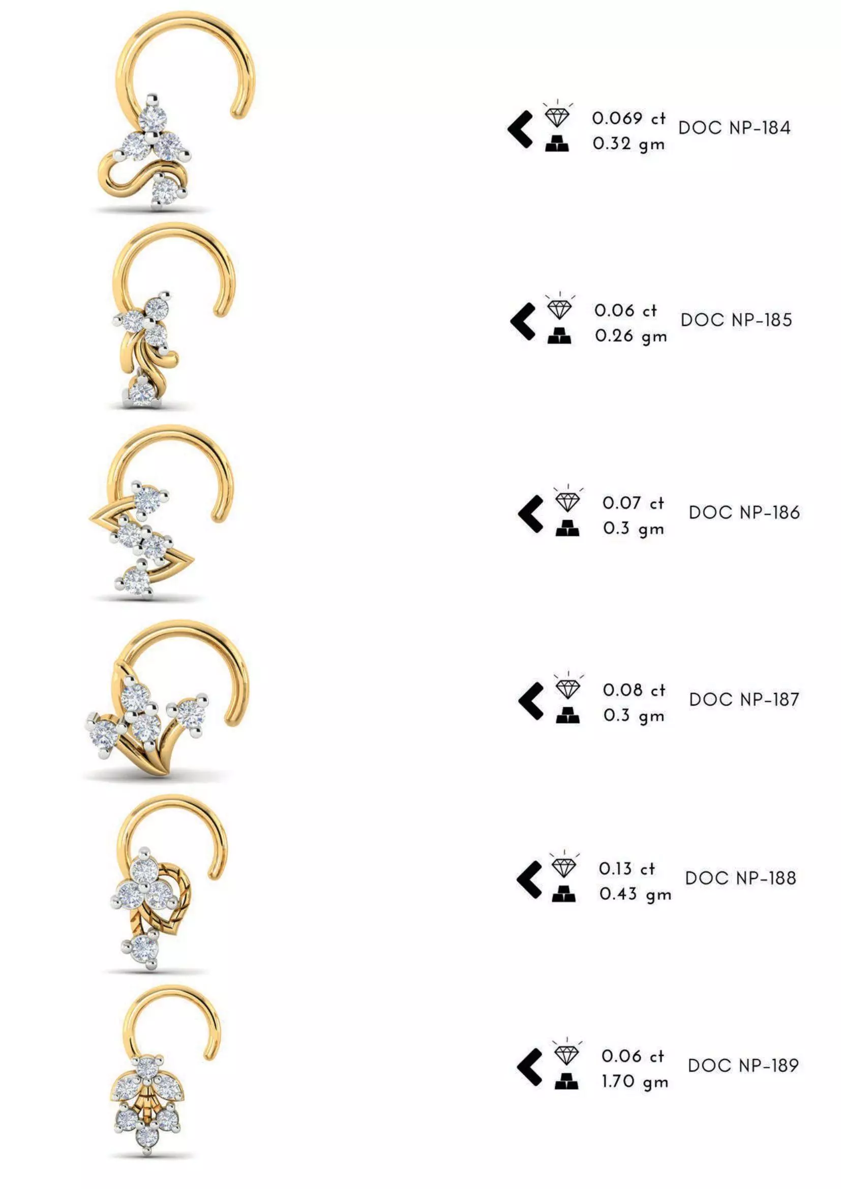 The Ultimate 250 plus Diamond Nose Pin CAD Pack 3D print model_35