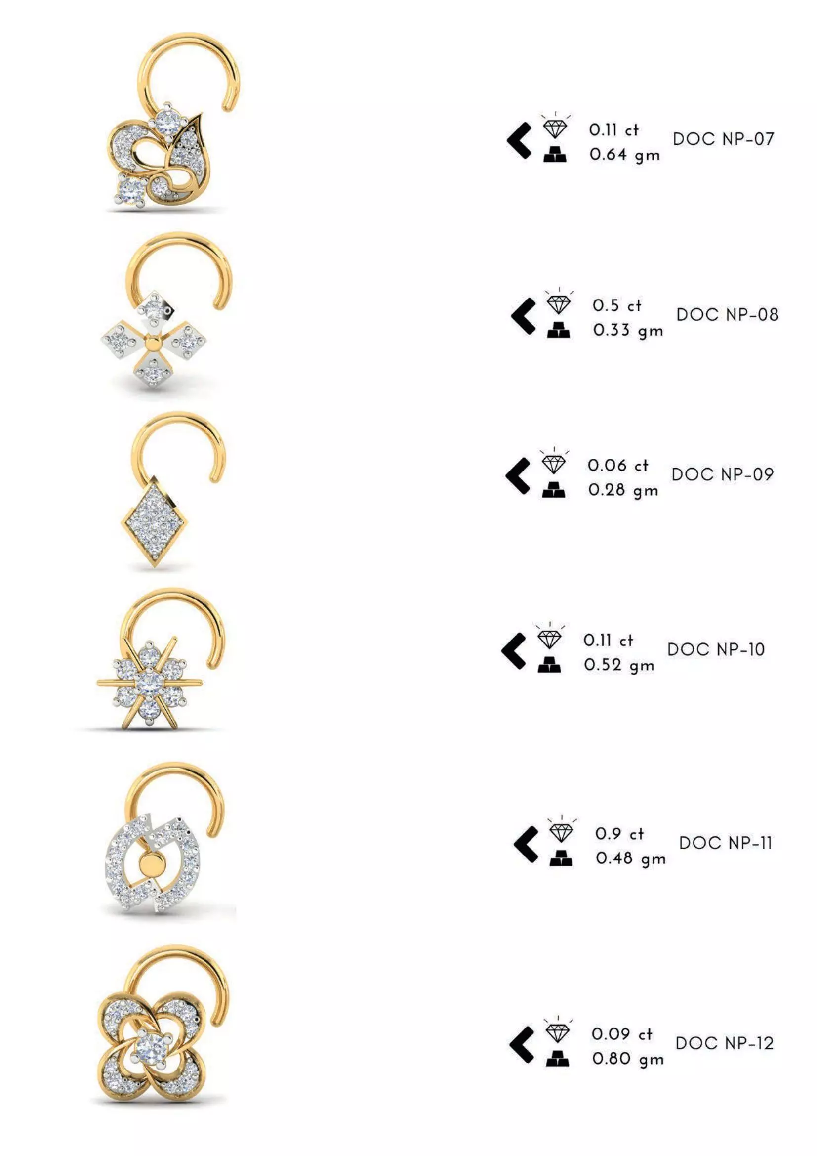 The Ultimate 250 plus Diamond Nose Pin CAD Pack 3D print model_22