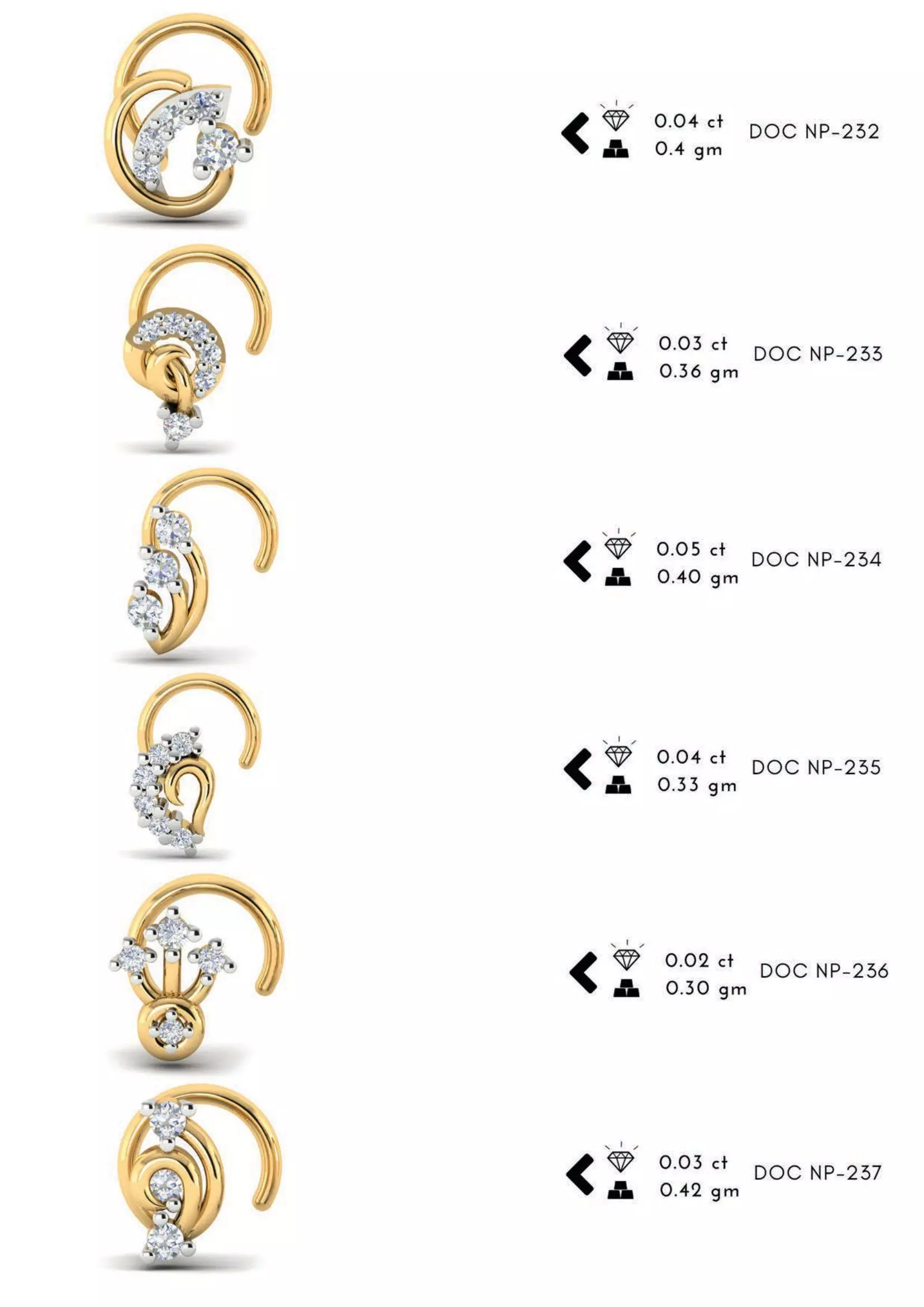 The Ultimate 250 plus Diamond Nose Pin CAD Pack 3D print model_45