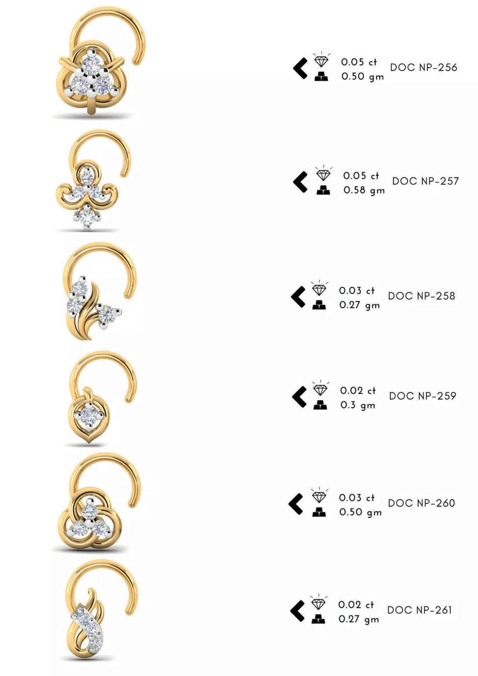 The Ultimate 250 plus Diamond Nose Pin CAD Pack 3D print model_49